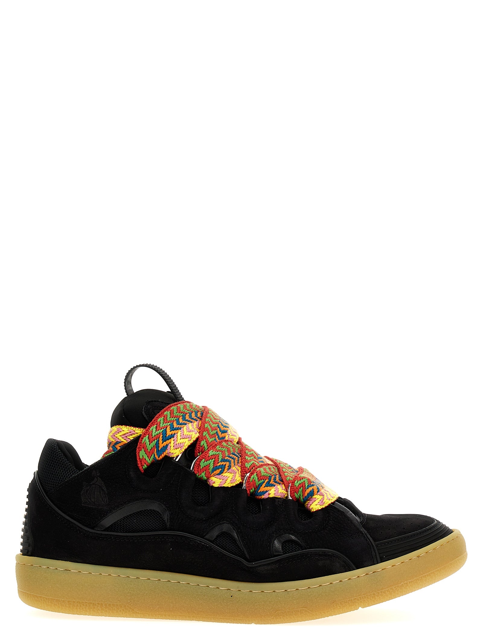 Sneakers by Lanvin for men in calfskin leather & plush polyester black & herringbone presents a sumptuous silhouette, artfully capturing the essence of the The Blend Men's Chunky Calfskin Leather & Plush Polyester Sneakers with its sumptuous chunky style design.