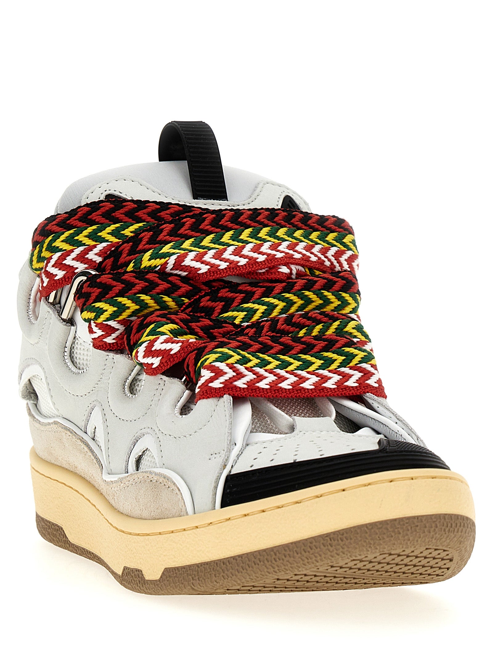 Sneakers by Lanvin for men in suede calfskin leather & plush polyester gray & herringbone presents a on trend silhouette from the Men's Chunky Suede Calfskin Leather & Plush Polyester Sneakers collection, showcasing a on trend chunky style for an elevated aesthetic.