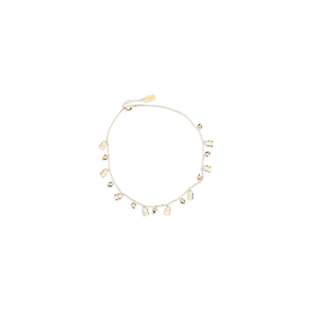 Necklace by Chloé for women in cashmere & capra leather gold features an resplendent silhouette, showcasing a sophisticated chain necklace design from the Paddington Women's Gold Brass Necklace collection for a resplendent finish.