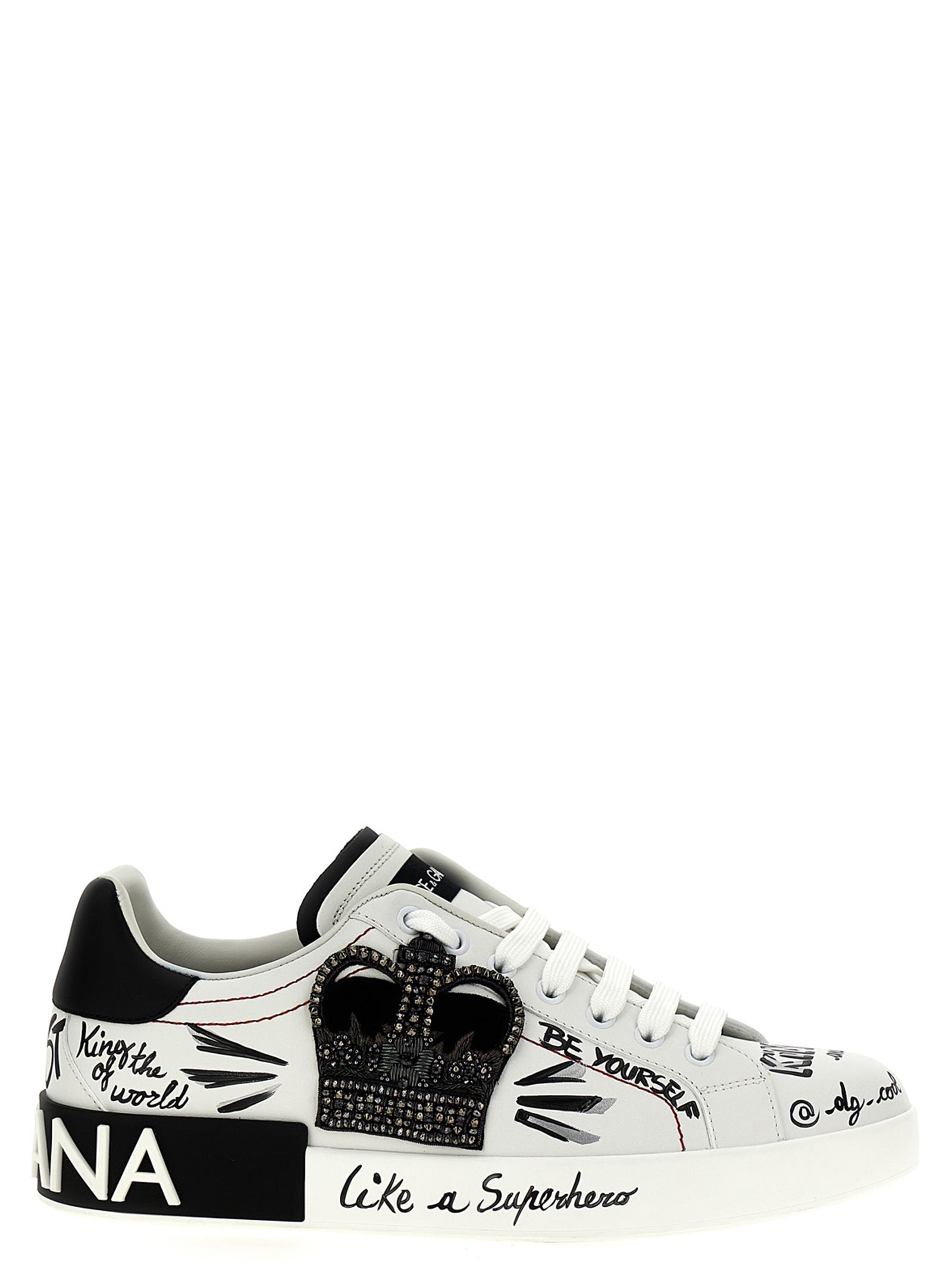 Sneakers by Dolce & Gabbana for men in calfskin leather bicolour, black & white presents a on trend silhouette from the Men's Fashion Calfskin Leather Sneakers collection, showcasing a on trend fashion style for an elevated aesthetic.