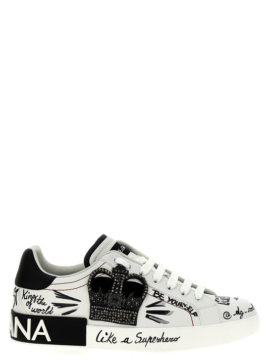 Sneakers by Dolce & Gabbana for men in calfskin leather bicolour, black & white presents a on trend silhouette from the Men's Fashion Calfskin Leather Sneakers collection, showcasing a on trend fashion style for an elevated aesthetic.