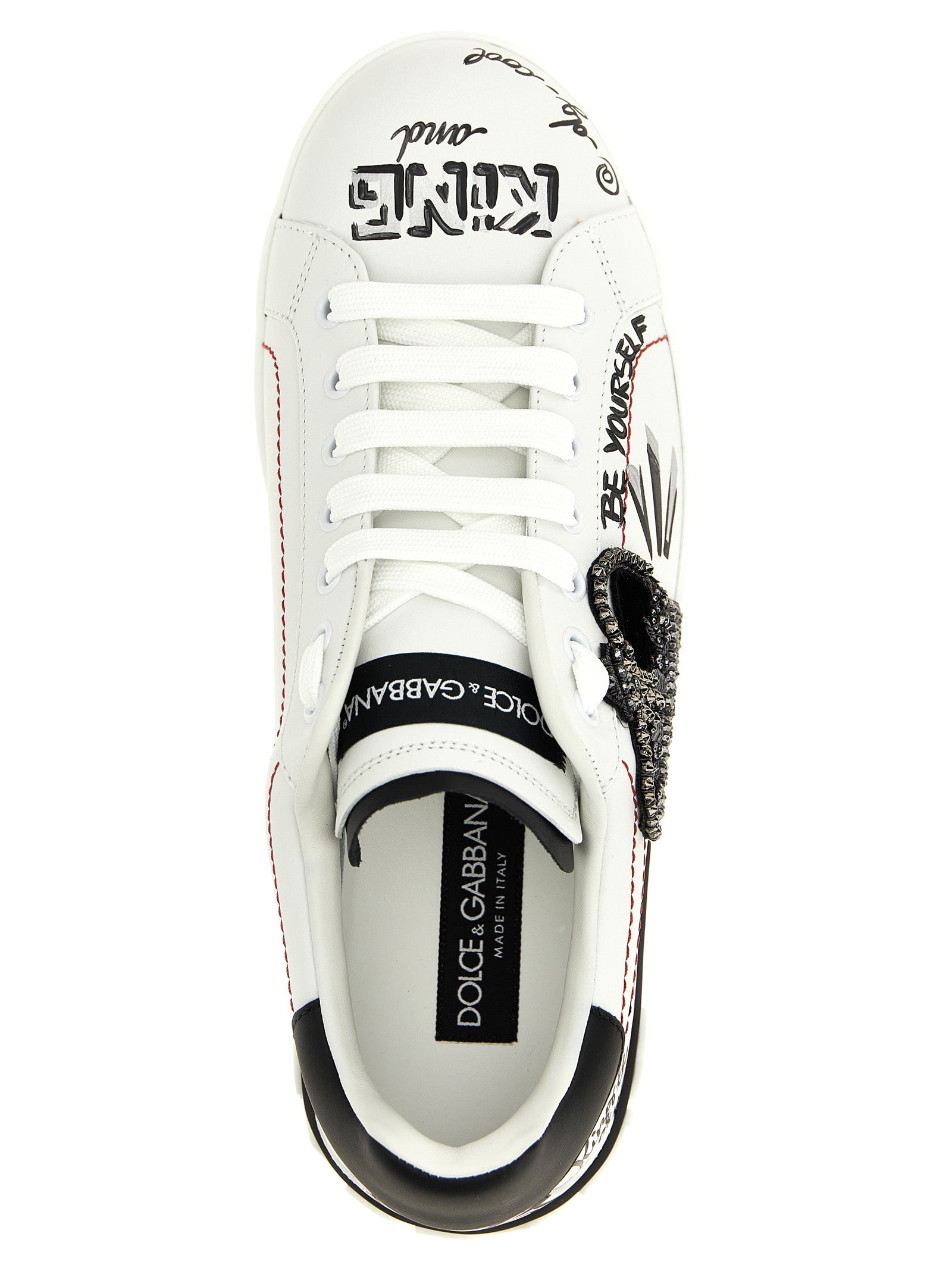 Sneakers by Dolce & Gabbana for men in calfskin leather bicolour, black & white features a chic design, perfectly showcasing the chic fashion style of this Men's Fashion Calfskin Leather Sneakers.