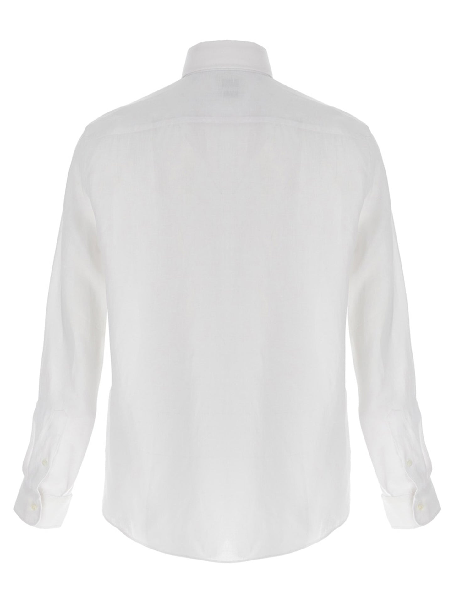 Shirt by Brunello Cucinelli for men in linen white showcases a sleek silhouette, elegantly detailed with a sleek and for a sleek finish.