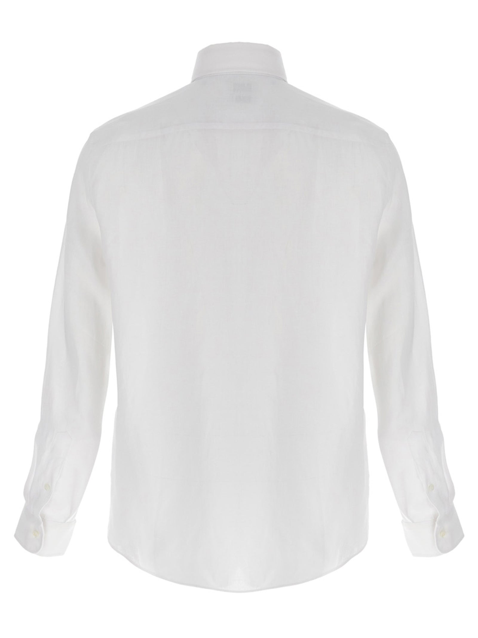 Shirt by Brunello Cucinelli for men in linen white showcases a sleek silhouette, elegantly detailed with a sleek and for a sleek finish.