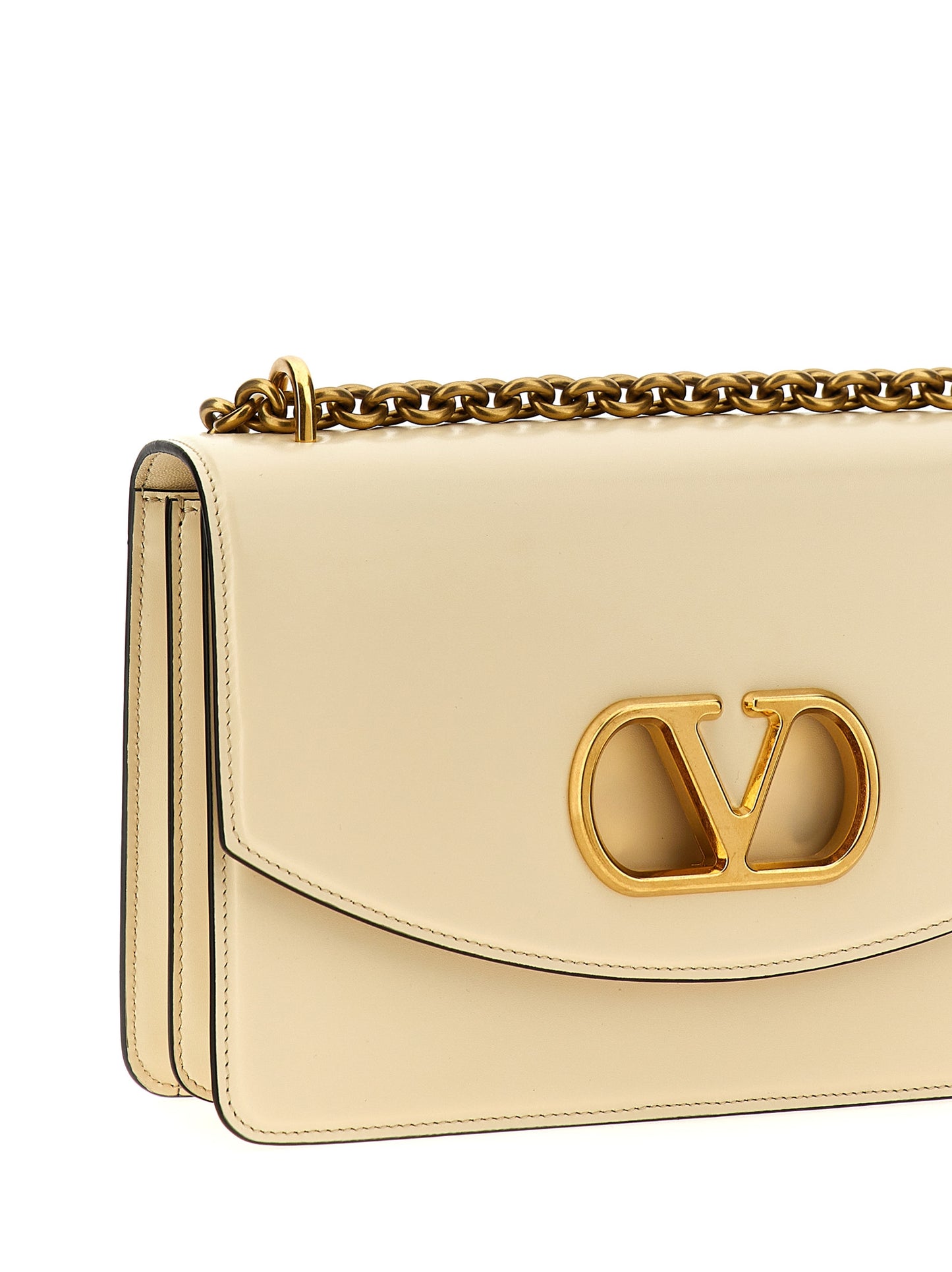 2-in-1 Shoulder & Crossbody Flap Bag by Valentino Garavani for women in bos taurus nappa & suede calf leather white & signature presents a versatile silhouette, showcasing a secure flap & magnetic and versatile with versatile crossbody-strap & shoulder-strap for a sophisticated look.