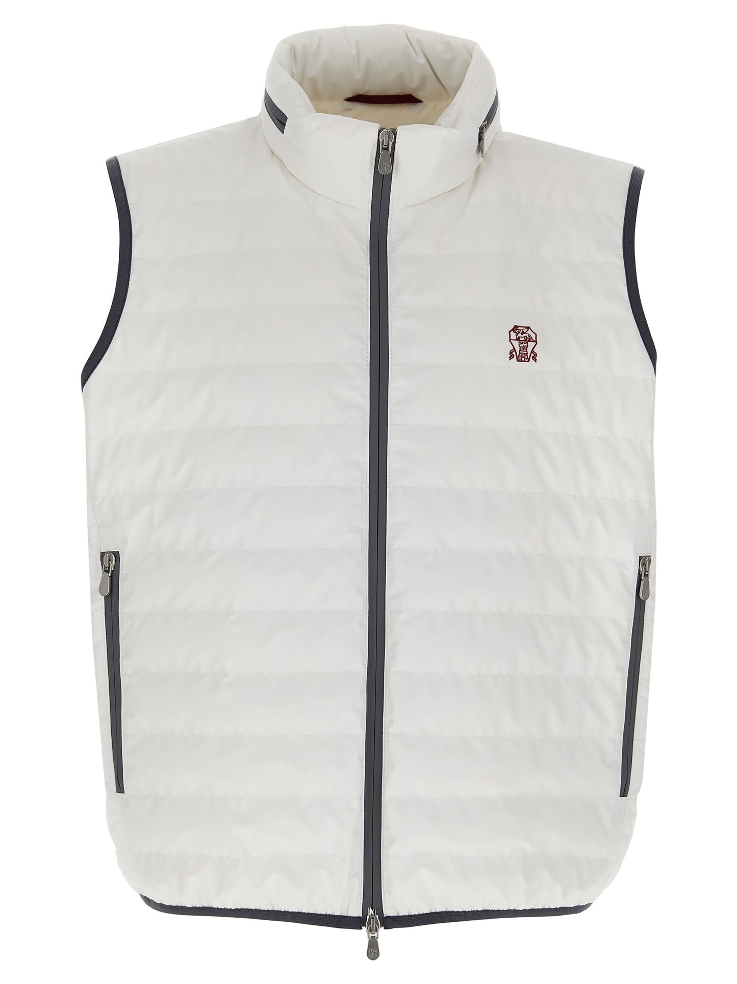 Hooded Vest by Brunello Cucinelli for men in polyamide & goose-down white features a enviable silhouette, elegantly detailed with a enviable hooded high-neck neckline and functional pockets, hooded & insulated for a enviable finish.