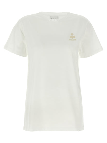 T-Shirt by Isabel Marant Étoile for women in cotton white & toile showcases a unassuming silhouette, artfully detailed with a refined crew neckline and unassuming short-sleeve for a sophisticated, contemporary look.