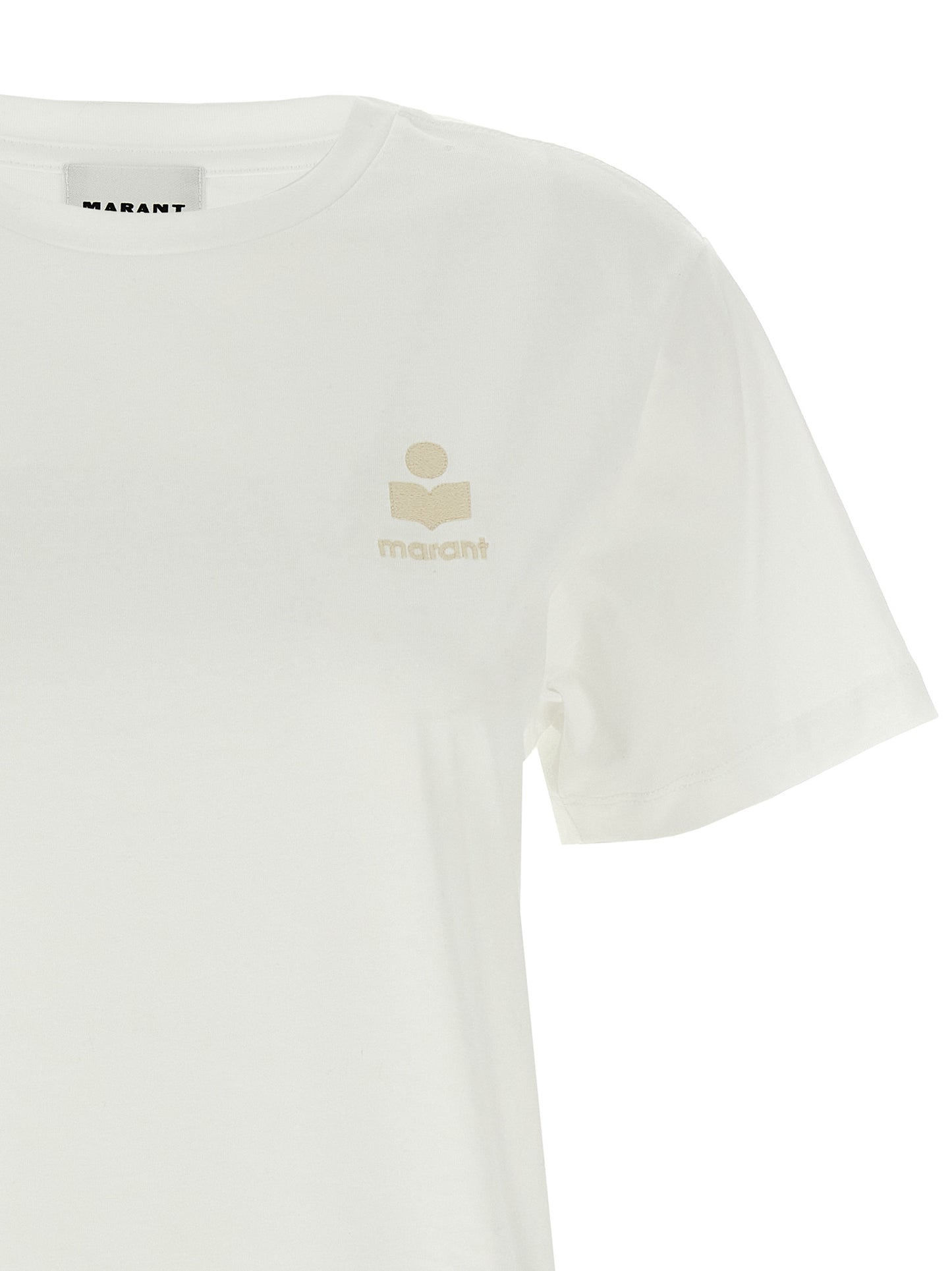 T-Shirt by Isabel Marant Étoile for women in cotton white & toile showcases a dramatic silhouette, elegantly detailed with a dramatic and for a truly dramatic finish.