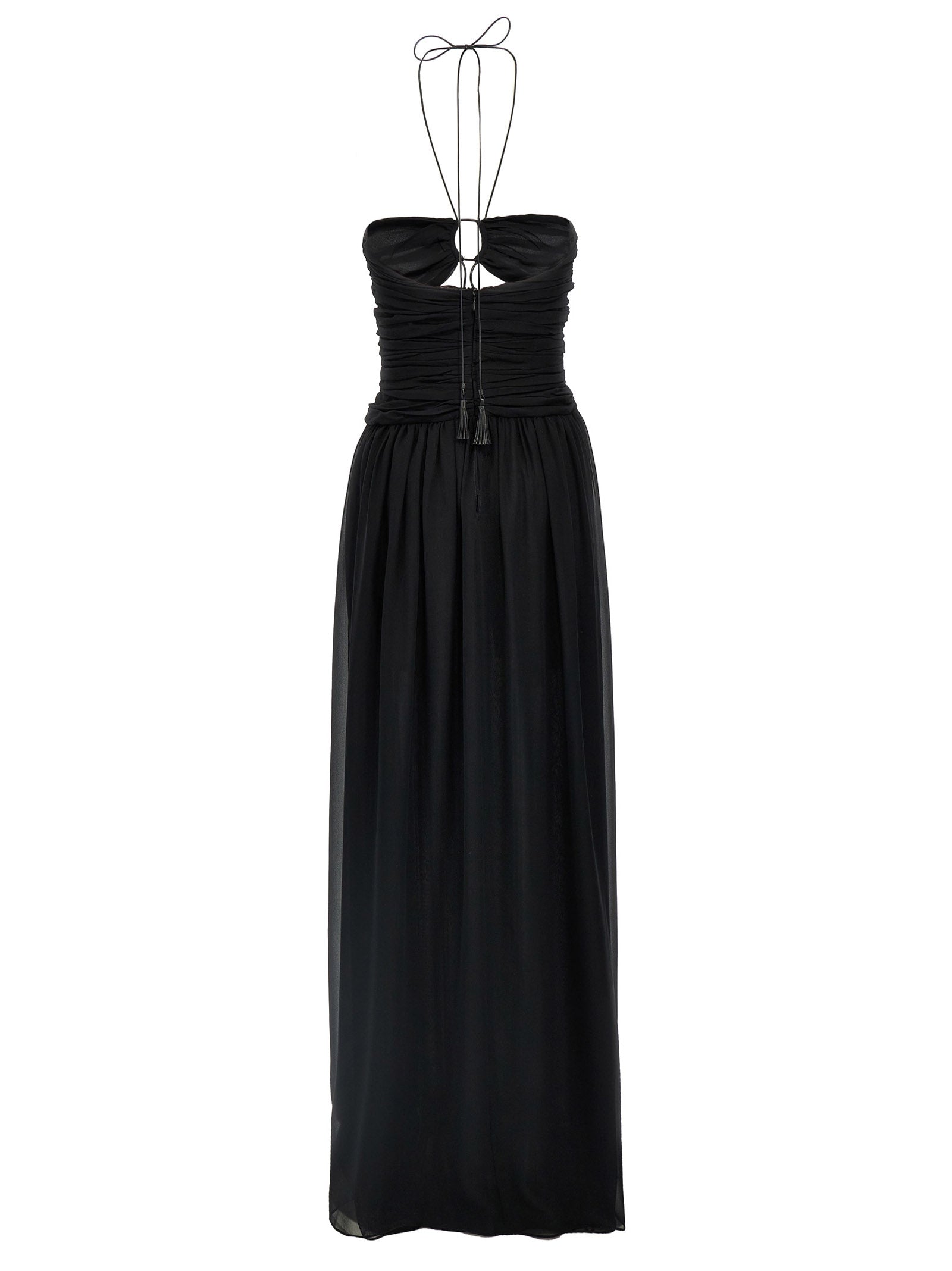 Dress by Tom Ford for women in silk black features an magnificent silhouette, artfully detailed with a magnificent and that flows into an magnificent maxi long.