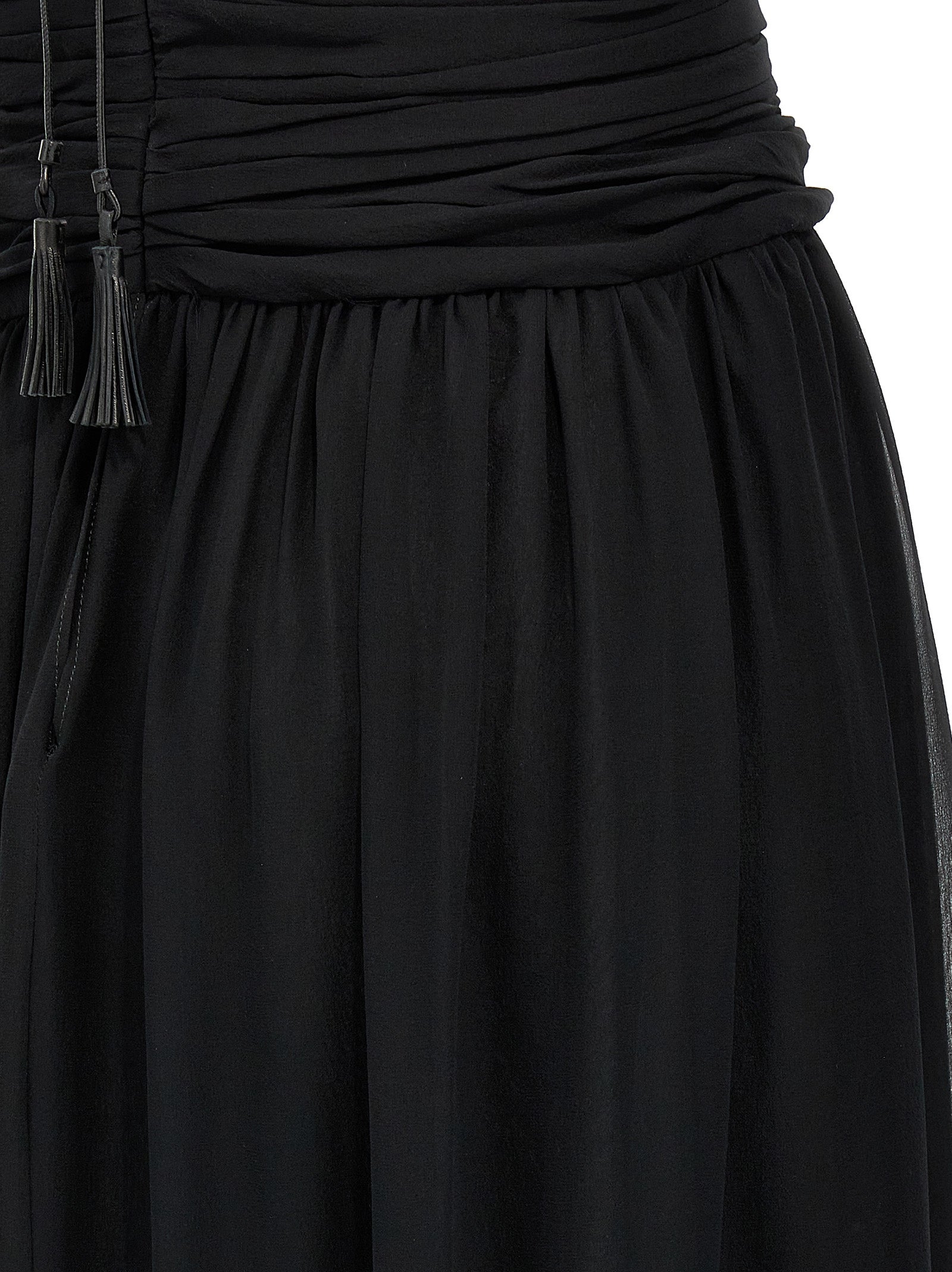 Dress by Tom Ford for women in silk black features an sultry silhouette defined by a and , falling to an sultry maxi long for a sultry look.