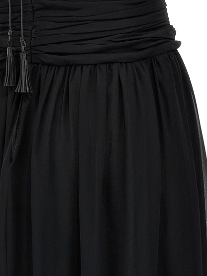 Dress by Tom Ford for women in silk black features an sultry silhouette defined by a and , falling to an sultry maxi long for a sultry look.