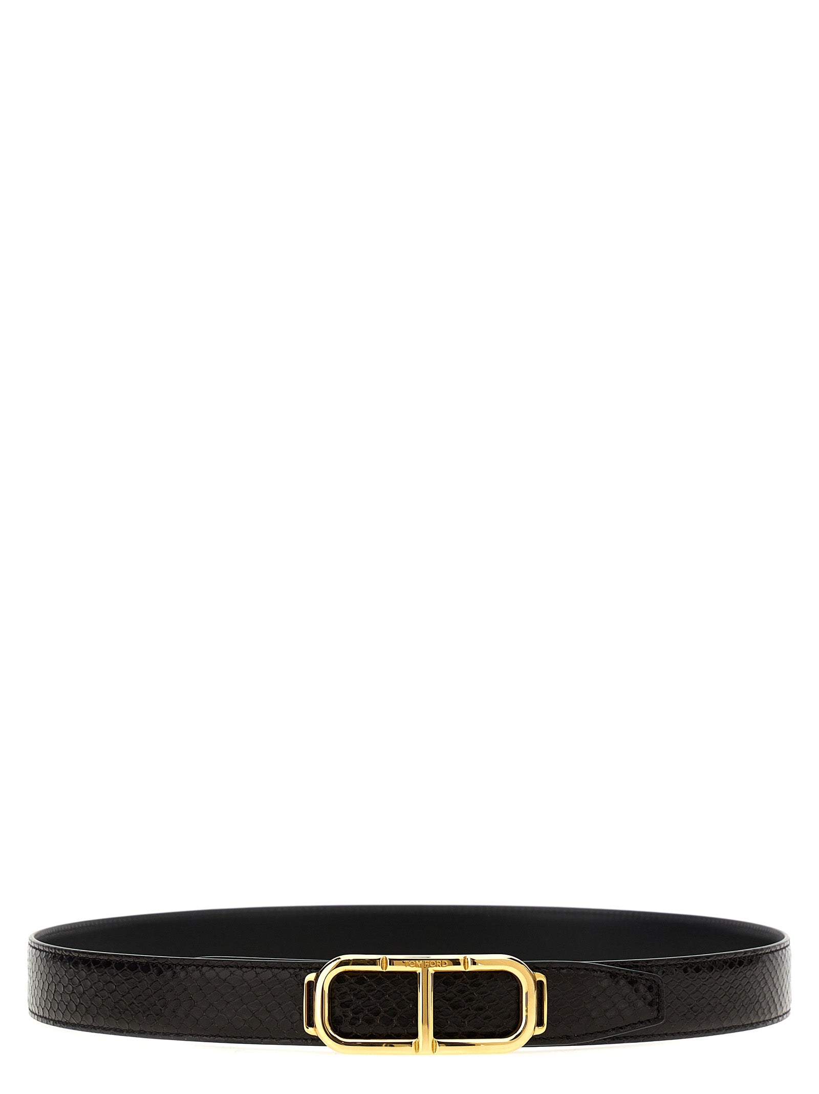 Belt by Tom Ford for men in python leather black, brown, multicolor, signature & print features a artisanal-chic design, artfully capturing the essence of the Python Leather Belt with a artisanal-chic finish.