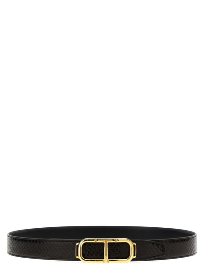 Belt by Tom Ford for men in python leather black, brown, multicolor, signature & print features a artisanal-chic design, artfully capturing the essence of the Python Leather Belt with a artisanal-chic finish.
