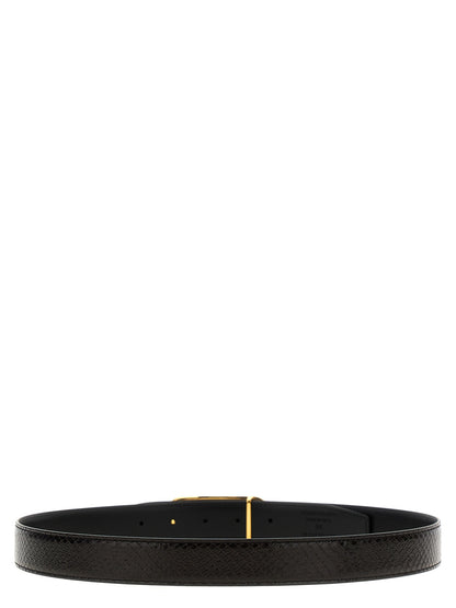 Belt by Tom Ford for men in python leather black, brown, multicolor, signature & print features an artisanal finish, elegantly showcasing the signature style and artisanal craftsmanship of the Python Leather Belt design.