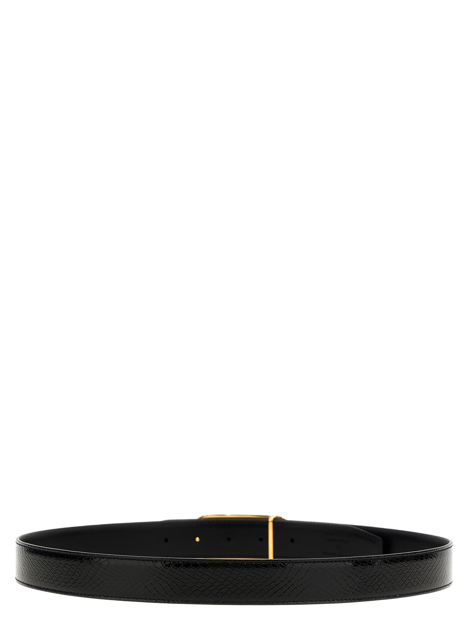 Belt by Tom Ford for men in patent python leather black & print features a bohemian chic silhouette, showcasing the bohemian chic Patent Python Leather Belt design with a sophisticated bohemian chic finish.