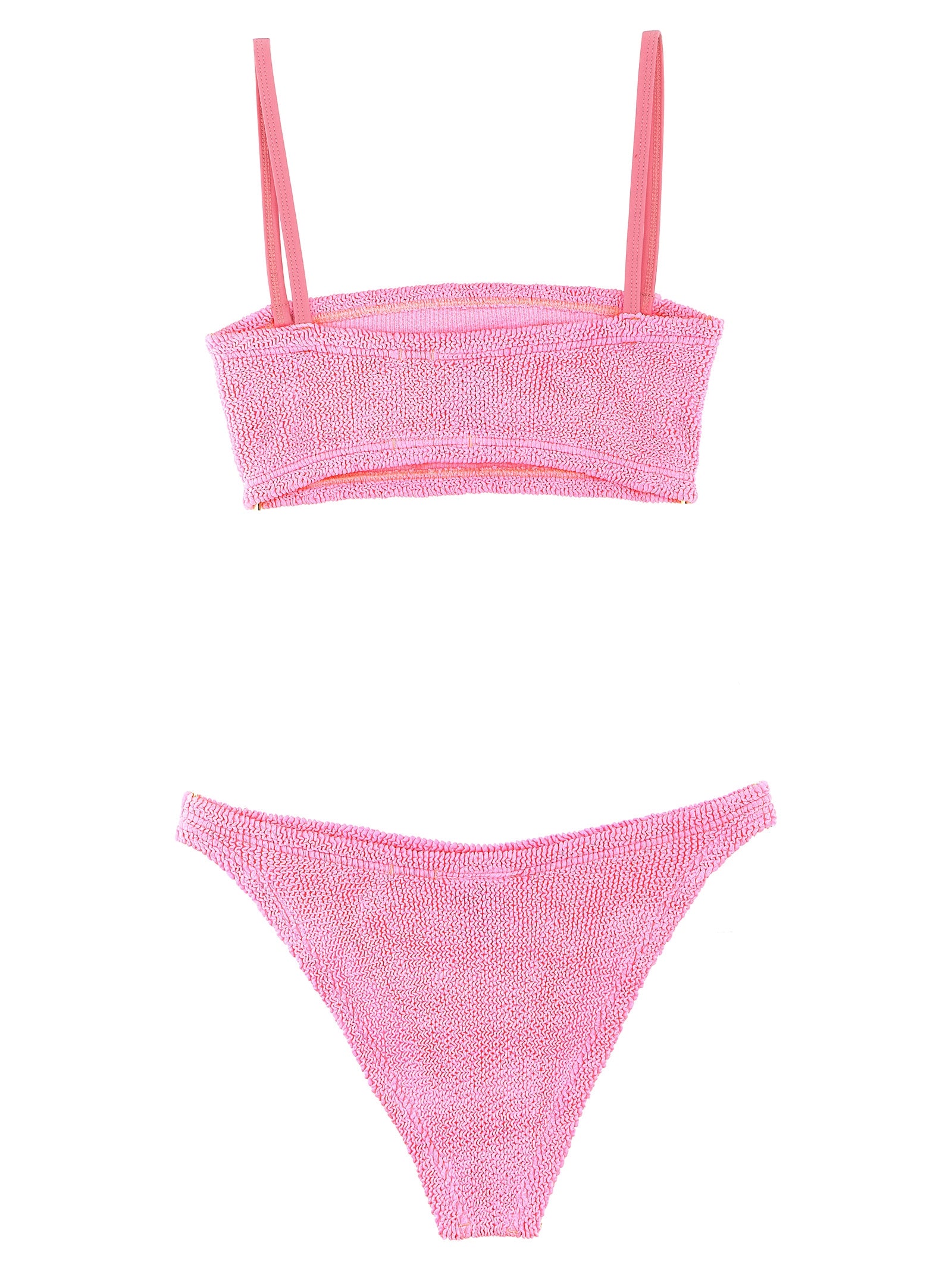 Bikini by Hunza G for women in stretch polyamide multicolor & pink presents a sun-drenched silhouette, showcasing the sun-drenched Gigi Women's Stretch Polyamide Bikini design with a sun-drenched cut for a premium finish.