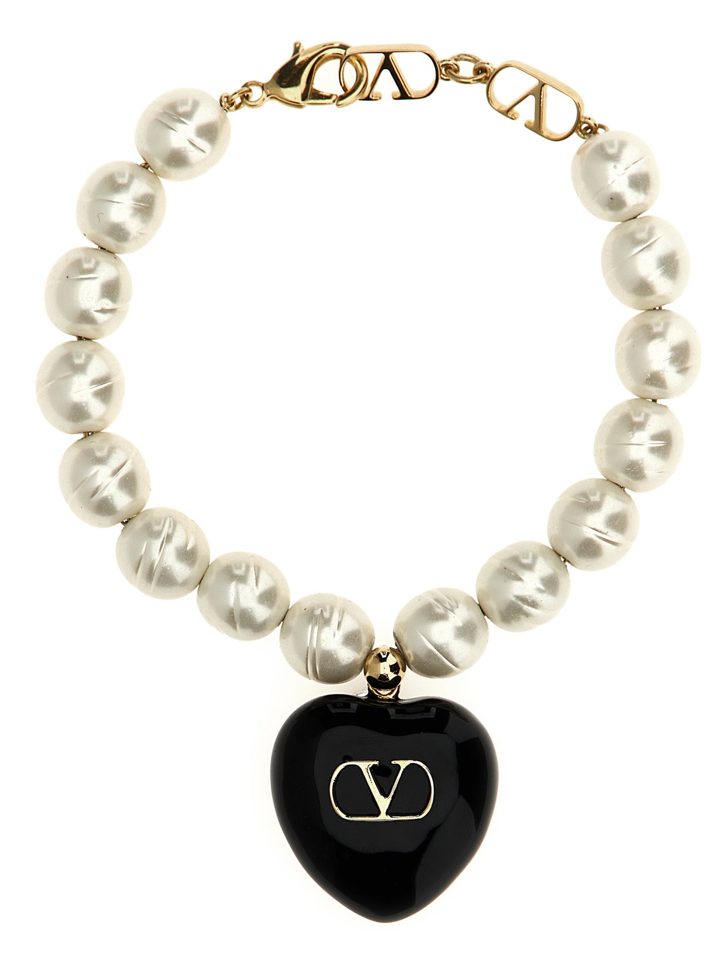 This Bracelet by Valentino Garavani for women in calfskin leather and black & signature showcases a exquisite silhouette, highlighting the intricate from the V Logo Women's Enamel Brass & Glass Bracelet collection for a exquisite aesthetic.
