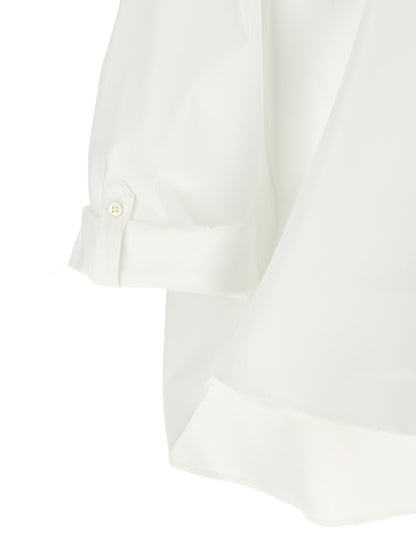 Blouse by Brunello Cucinelli for women in stretch polyamide cotton white & signature, featuring a nuanced and nuanced for a sophisticated finish.