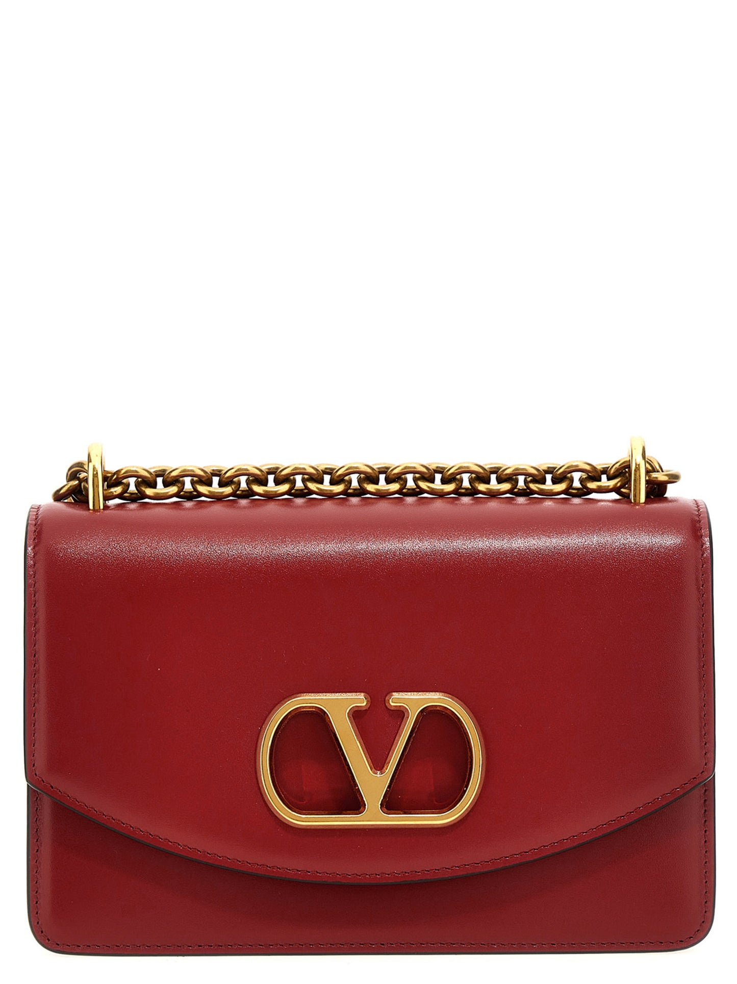 2-in-1 Shoulder & Crossbody Flap Bag by Valentino Garavani for women in calfskin leather multicolor, red & signature features a effortless chic silhouette with a secure flap & magnetic, ample , and versatile crossbody-strap & shoulder-strap for a effortless chic finish.