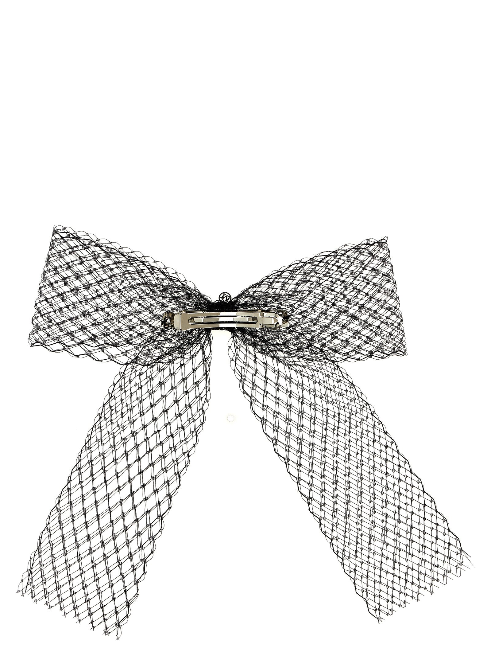 Hair Pin by Maison Michel for women in denim cotton black features an ornate design from the Polyester Hair Pin collection, showcasing an ornate aesthetic for a sophisticated look.