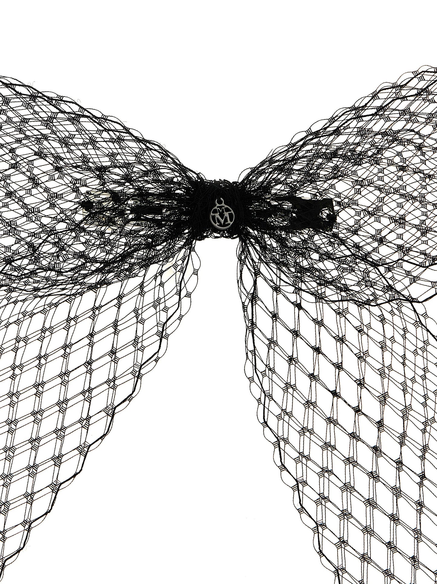 Hair Pin by Maison Michel for women in denim cotton and black showcases a ornate silhouette, artfully capturing the essence of Polyester Hair Pin with its ornate design.