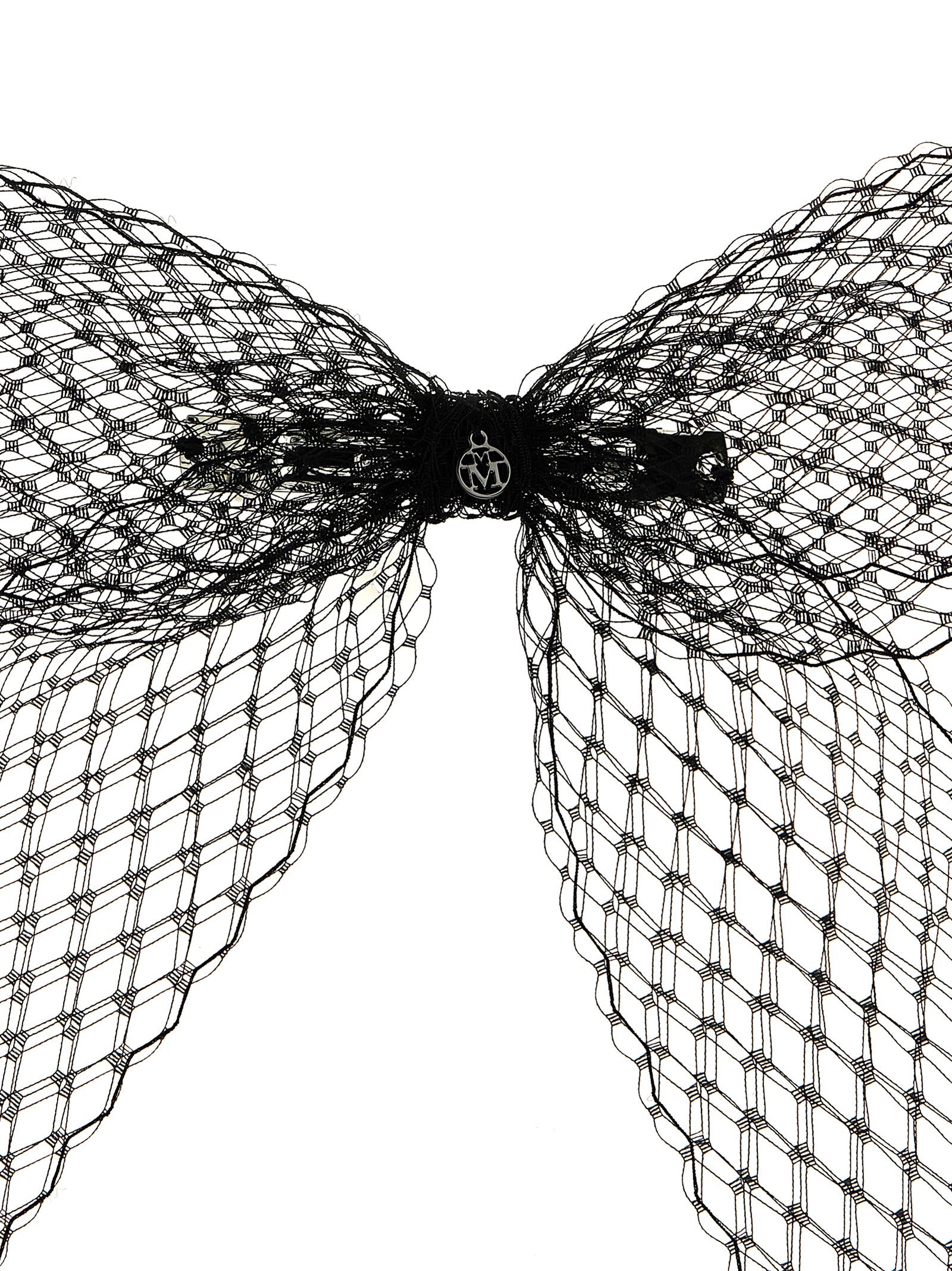 Hair Pin by Maison Michel for women in denim cotton and black showcases a ornate silhouette, artfully capturing the essence of Polyester Hair Pin with its ornate design.
