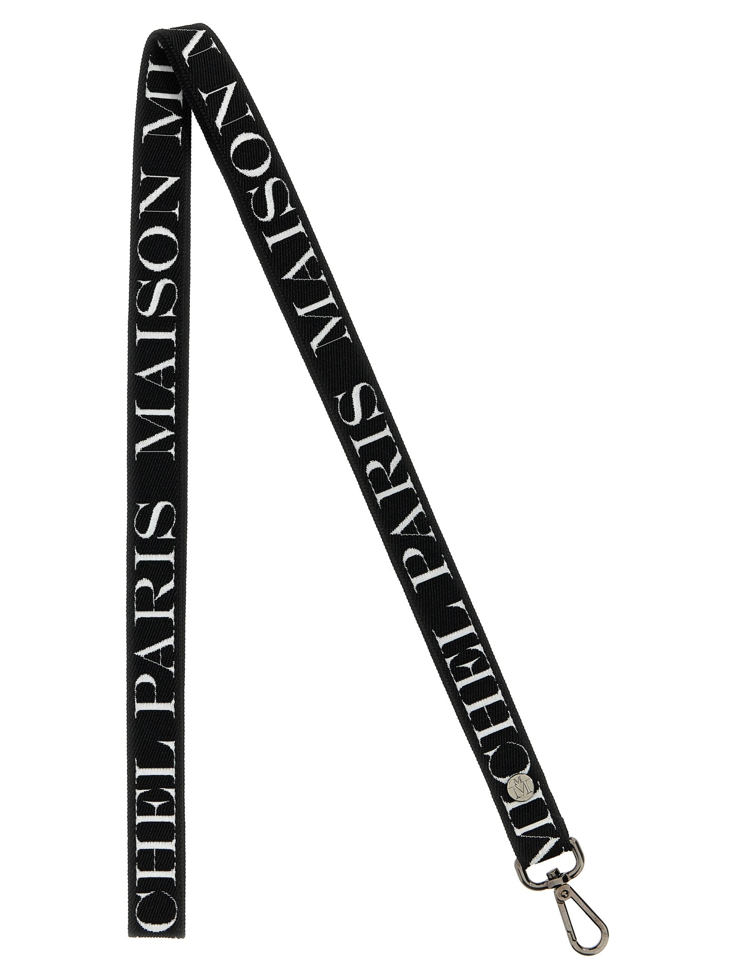This Keychain by Maison Michel for women in denim cotton and bicolour, black & white showcases a couture-inspired aesthetic, meticulously highlighting the and with a finish.
