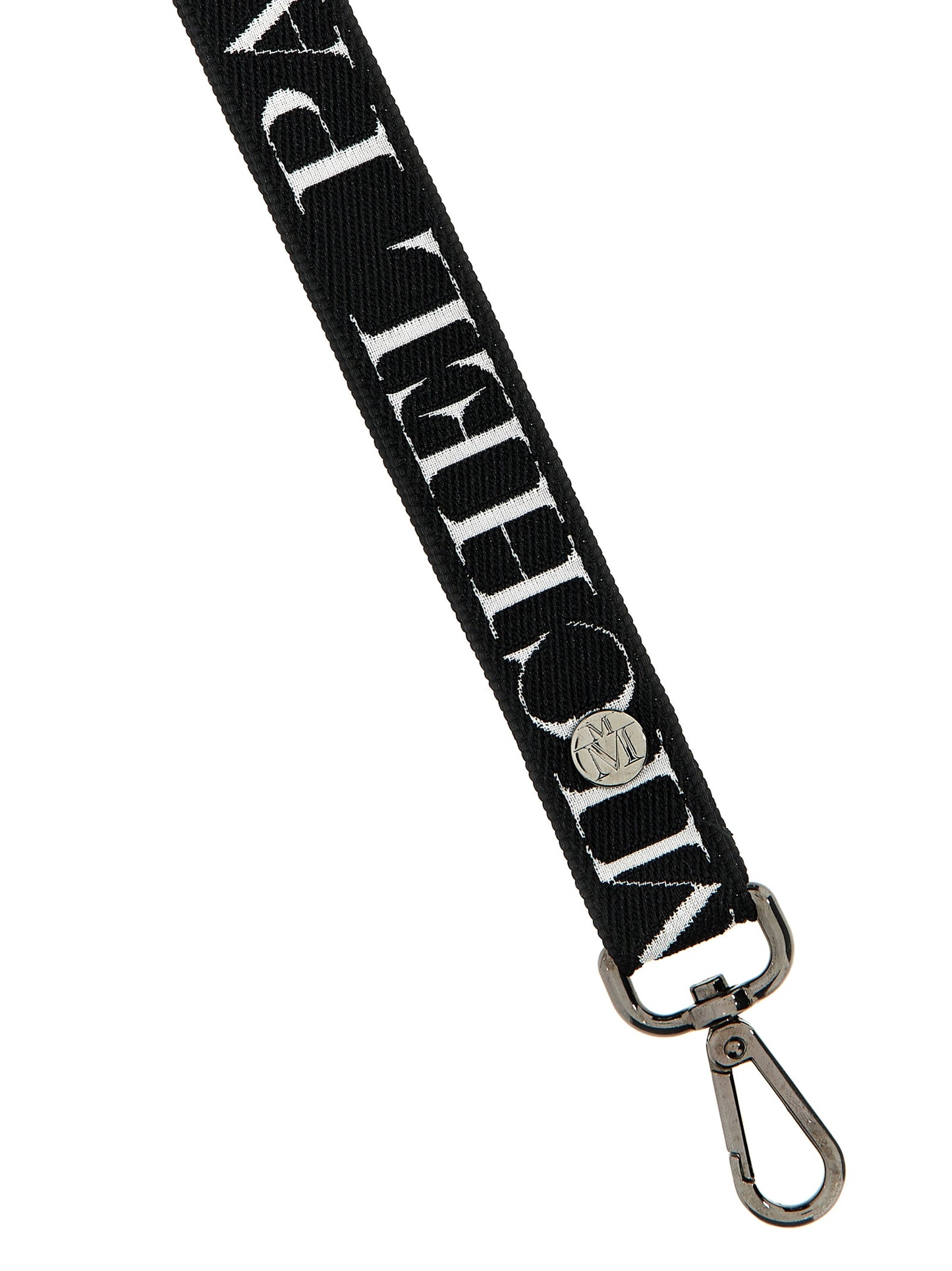 Keychain by Maison Michel for women in denim cotton bicolour, black & white showcases a sleek silhouette, detailed with a and finished with .