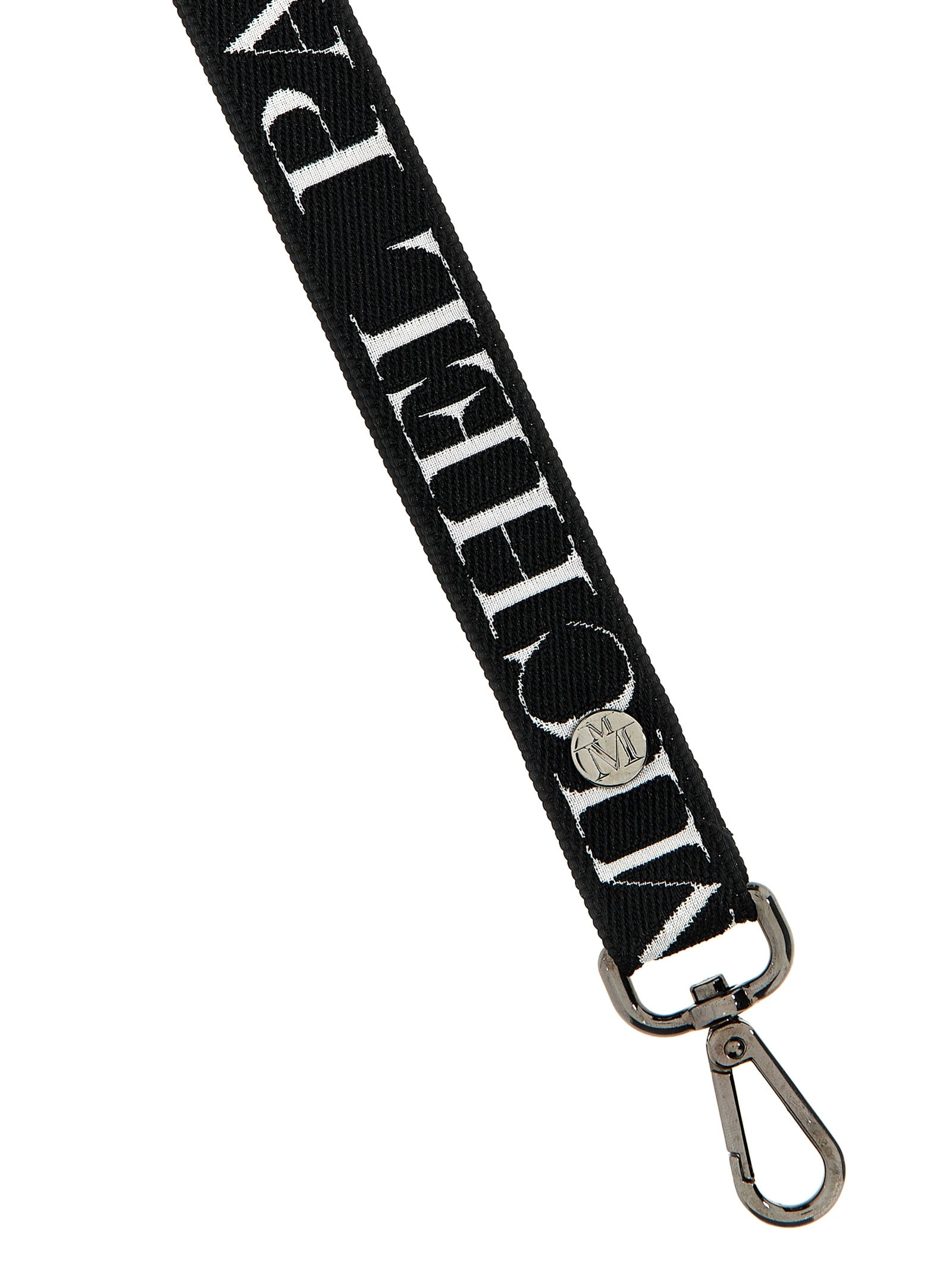 Keychain by Maison Michel for women in denim cotton bicolour, black & white showcases a sleek silhouette, detailed with a and finished with .