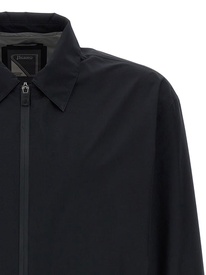 Windbreaker Jacket by Herno for men in polyester black features an stylish silhouette, showcasing a sophisticated and performance-driven windproof & pockets for a premium, stylish look.