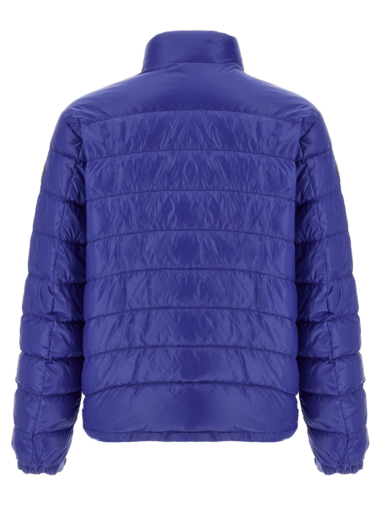 Hooded Overcoat by Moncler for men in nylon felt blue presents a luxurious silhouette, showcasing a luxurious hooded high-neck neckline and sophisticated pockets, hooded & insulated for a premium, luxurious look.