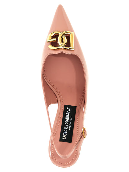 Mid-Heel Slingback Pumps Heels by Dolce & Gabbana for women in calfskin leather multicolor & pink features an captivating silhouette, showcasing the elegant Women's Calfskin Leather Mid-Heel Slingback Pumps Heels design with a mid-heel and a sophisticated pointed toe style.