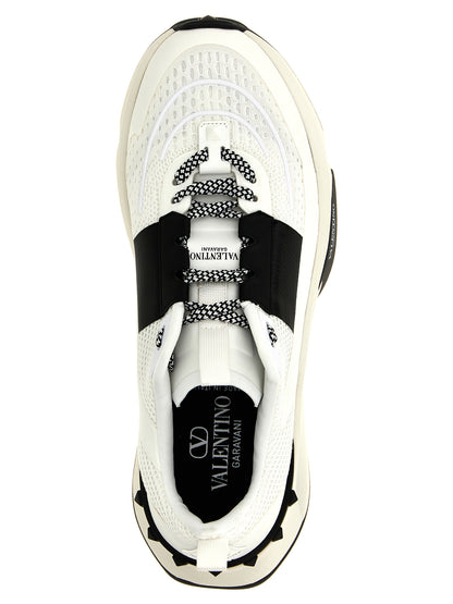 Athletic Sneakers by Valentino Garavani for men in calfskin leather bicolour, black & white showcases an impeccable silhouette, defined by an impeccable athletic style design that perfectly captures the essence of the Men's Athletic Calfskin Leather Sneakers.