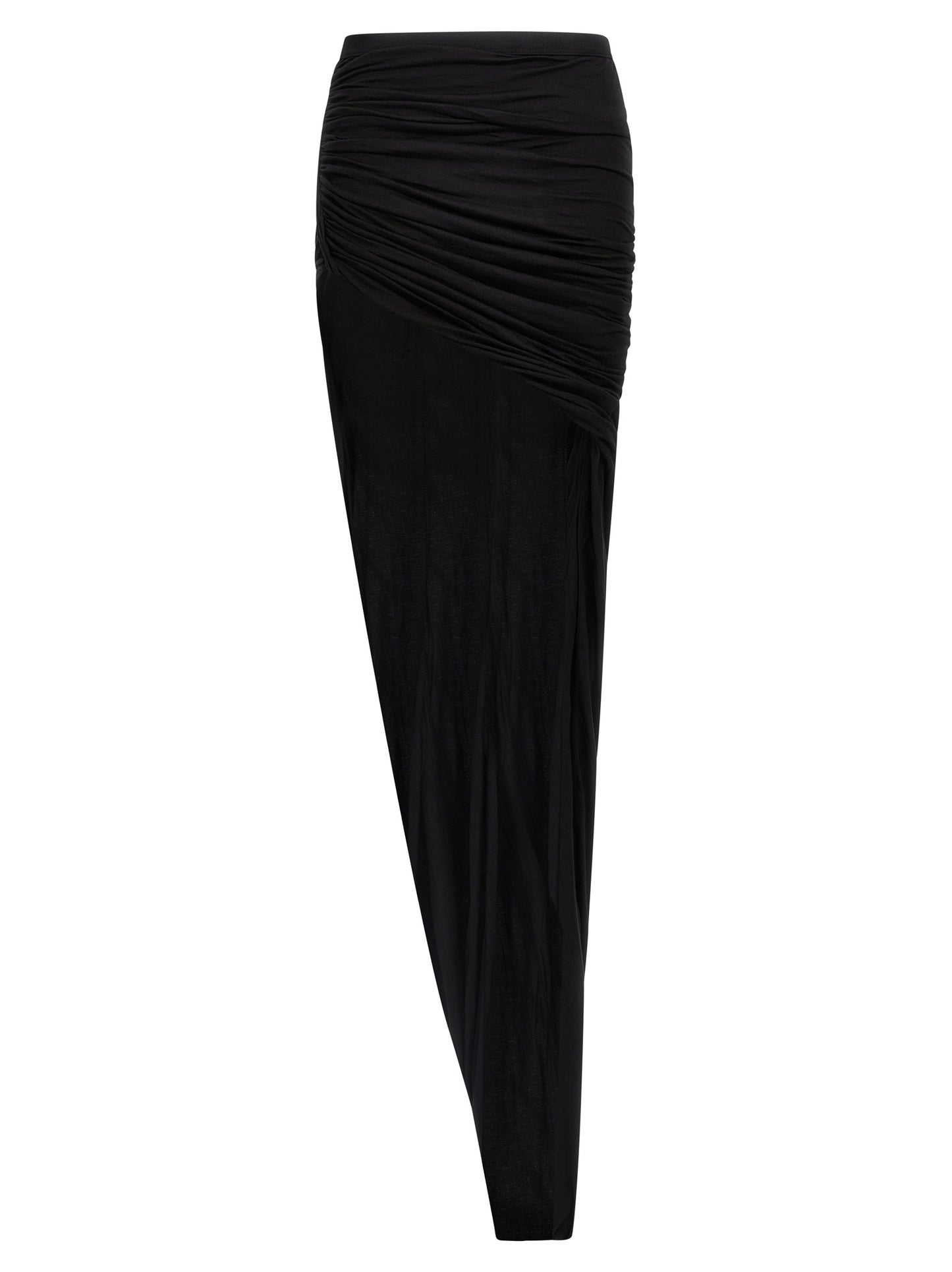 Skirt by DRKSHDW for women in cotton black showcases a sultry silhouette, elegantly defined by its mini and the sophisticated sultry design of the Women's Layered Cotton Mini Skirt.