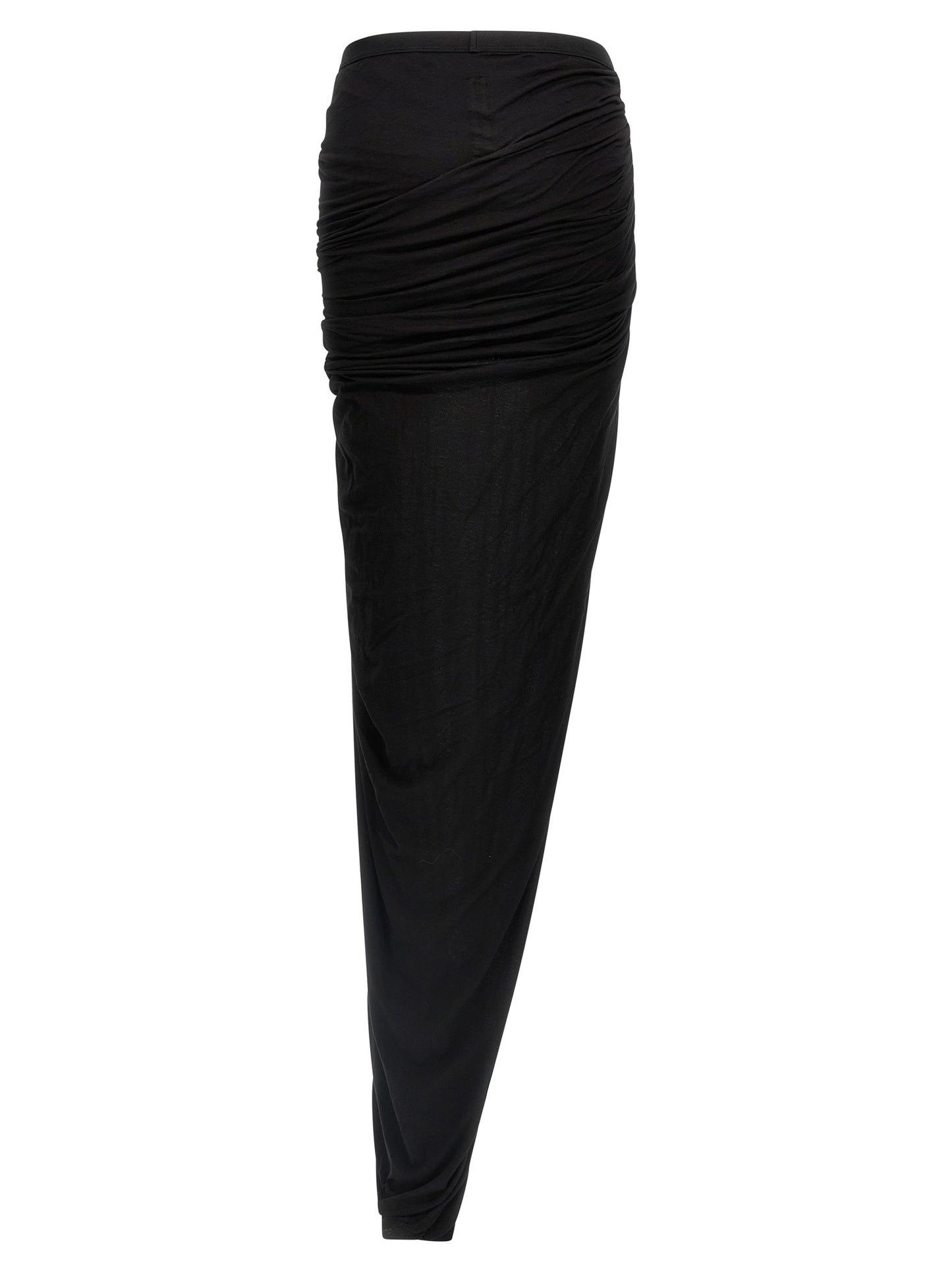 Skirt by DRKSHDW for women in cotton black features an tailored silhouette, artfully capturing the essence of Women's Layered Cotton Mini Skirt in a sophisticated mini.