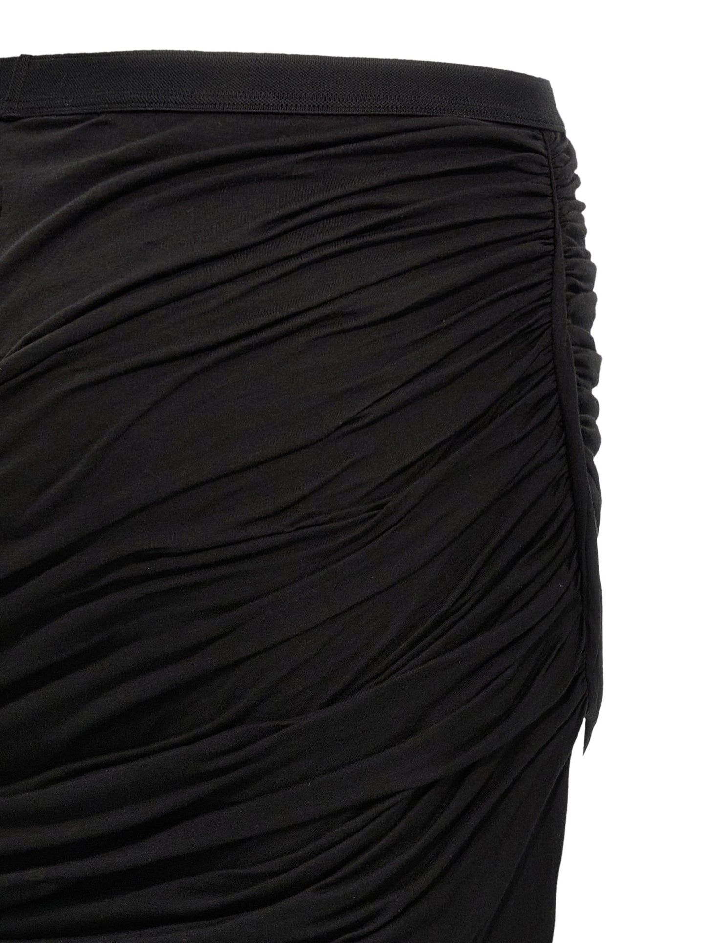 Skirt by DRKSHDW for women in cotton black features an relaxed-yet-refined silhouette that elegantly showcases the Women's Layered Cotton Mini Skirt design and sophisticated mini.