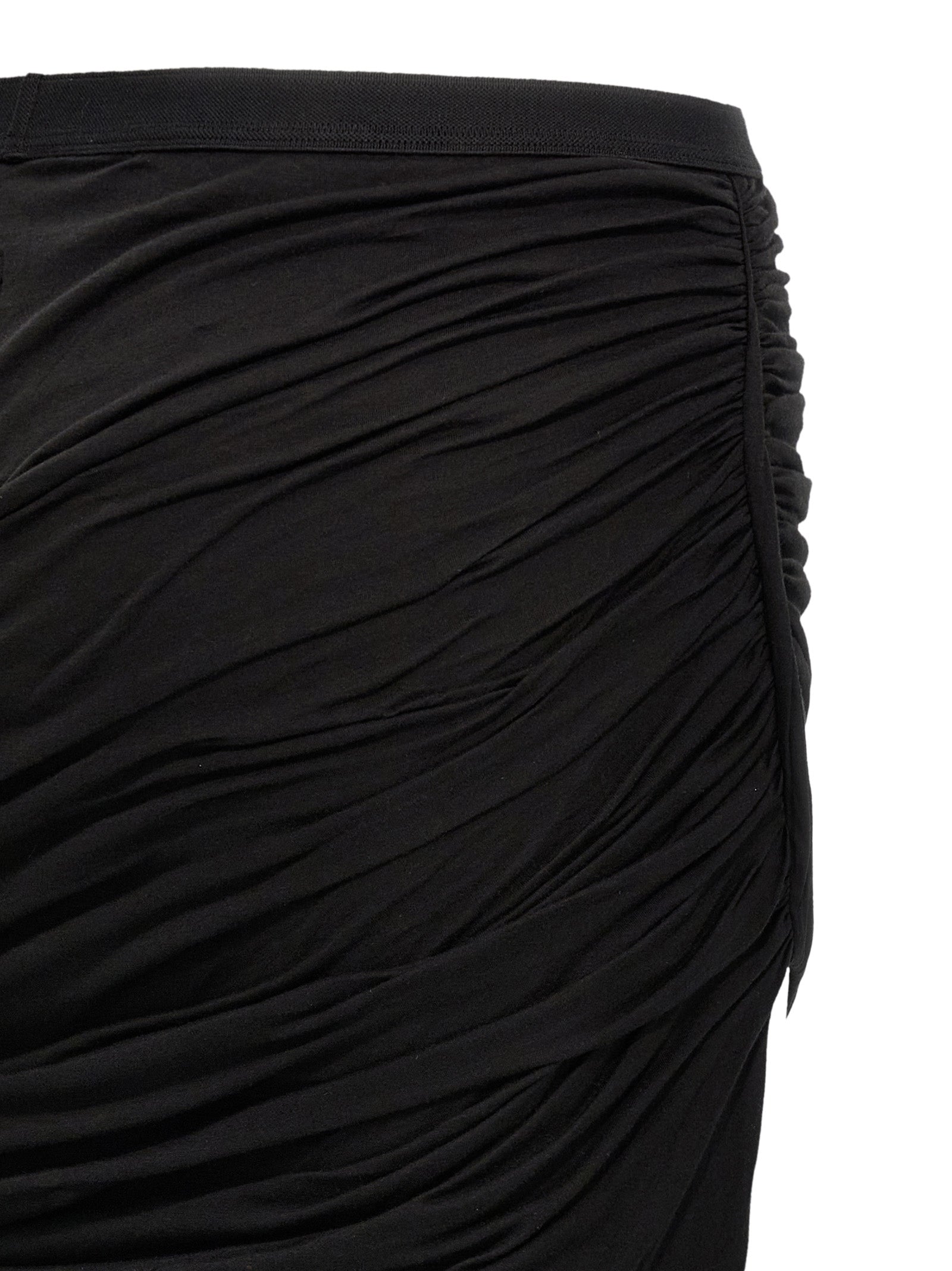 Skirt by DRKSHDW for women in cotton black features an relaxed-yet-refined silhouette that elegantly showcases the Women's Layered Cotton Mini Skirt design and sophisticated mini.