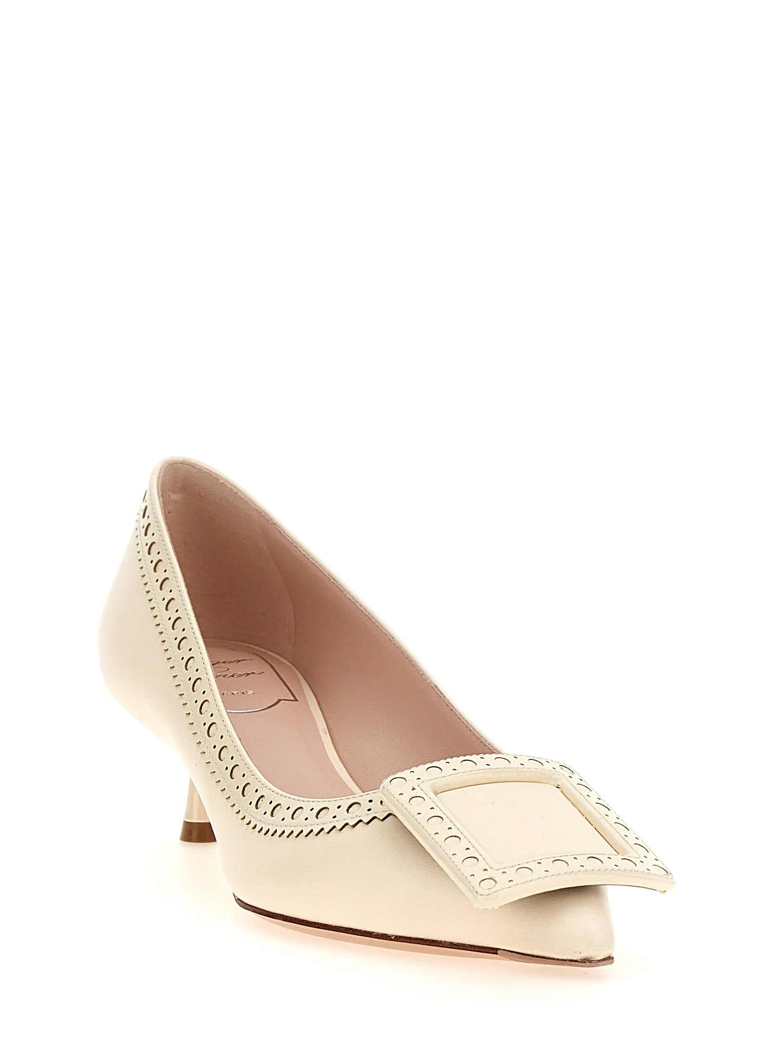 This Mid-Heel Pumps Heels by Roger Vivier for women in lamb leather white presents a effortlessly chic silhouette from the City Viv Women's Lamb Leather Mid-Heel Pumps Heels collection, featuring a effortlessly chic mid-heel and effortlessly chic .