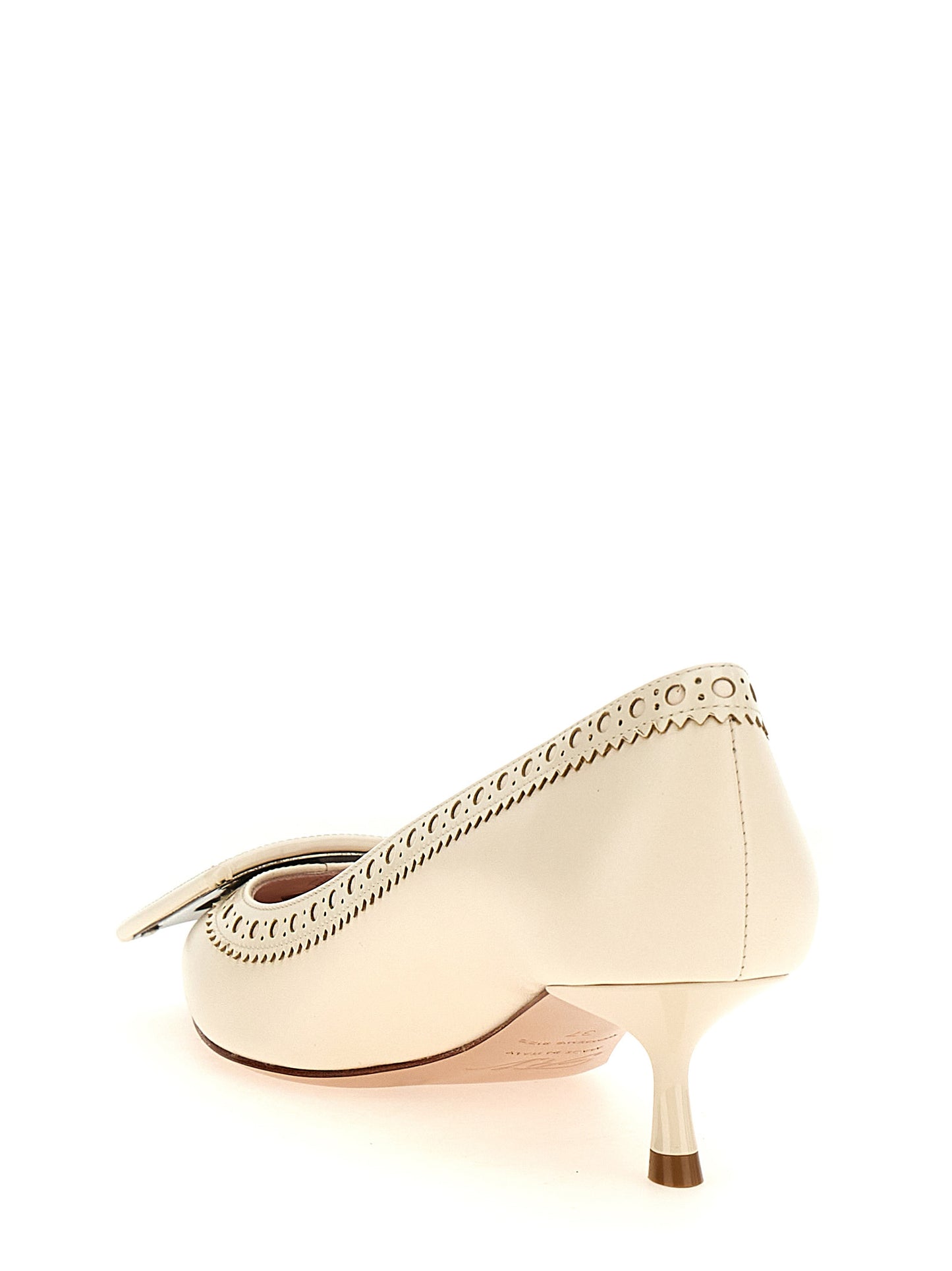 Mid-Heel Pumps Heels by Roger Vivier for women in lamb leather white features a effortlessly chic City Viv Women's Lamb Leather Mid-Heel Pumps Heels design with a sophisticated mid-heel and elegant .