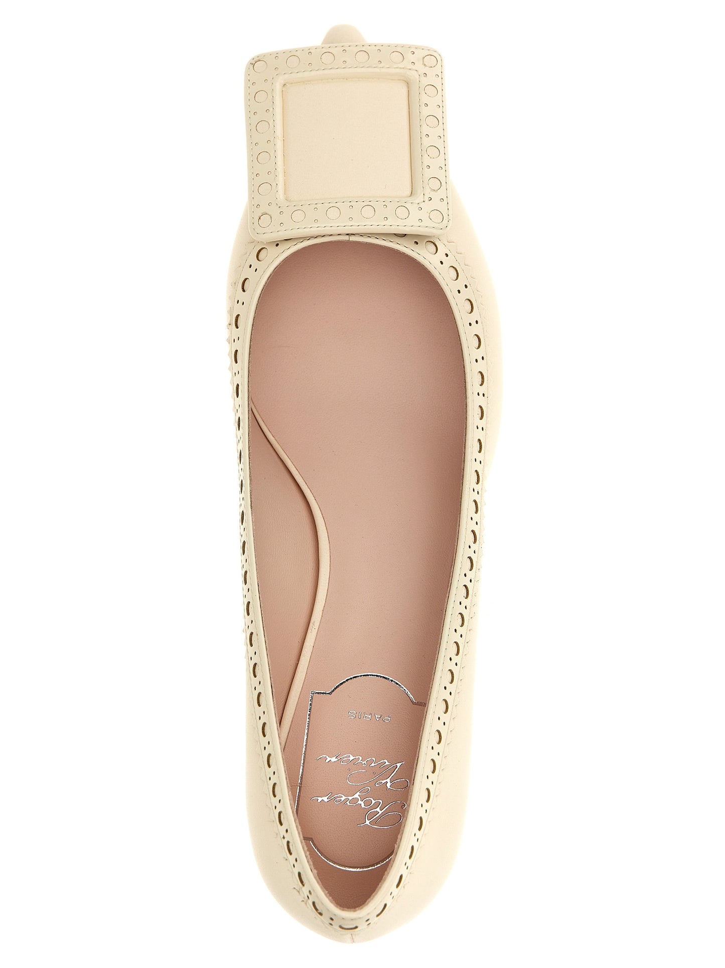 Mid-Heel Pumps Heels by Roger Vivier for women in lamb leather white features an effortlessly chic silhouette from the City Viv Women's Lamb Leather Mid-Heel Pumps Heels collection, showcasing a mid-heel and effortlessly chic for a effortlessly chic look.