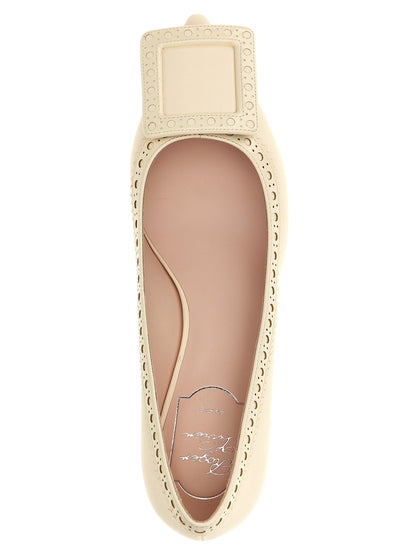 Mid-Heel Pumps Heels by Roger Vivier for women in lamb leather white features an effortlessly chic silhouette from the City Viv Women's Lamb Leather Mid-Heel Pumps Heels collection, showcasing a mid-heel and effortlessly chic for a effortlessly chic look.