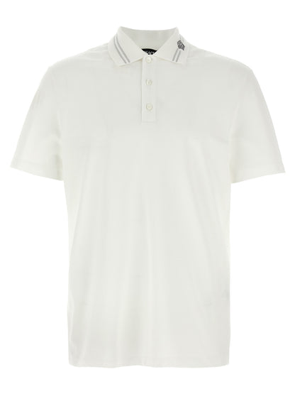 This Polo Shirt by Versace for men in cotton white, signature & striped presents a flawless silhouette, showcasing flawless detailing and a refined for a truly flawless aesthetic.