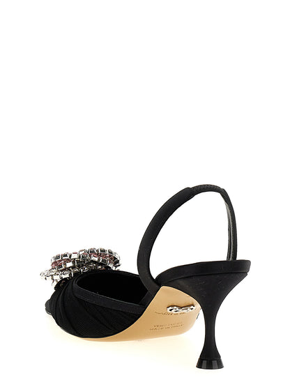 Mid-Heel Slingback Pumps Heels by MACH & MACH for women in polyamide black features an captivating silhouette, showcasing the elegant Women's Polyamide Mid-Heel Slingback Pumps Heels design with a mid-heel and a sophisticated .