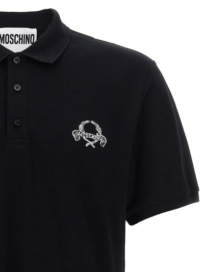 Polo Shirt by Moschino for men in cotton black features a eye catching silhouette, showcasing a refined and for a eye catching finish.