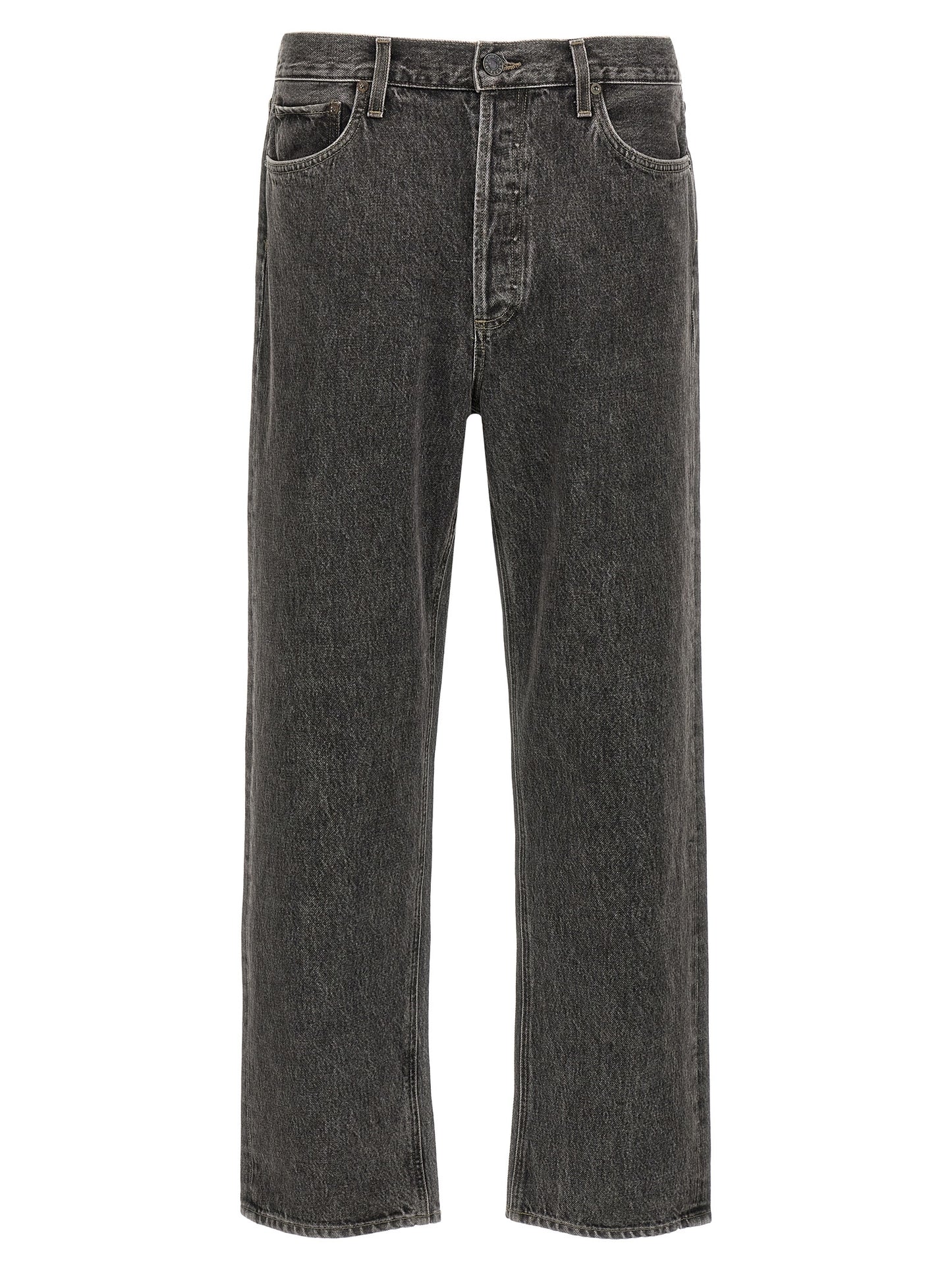 Jeans by Agolde for men in organic cotton denim gray features an refined tailoring silhouette, showcasing a premium straight-leg with a mid rise and long cut for a refined tailoring look.