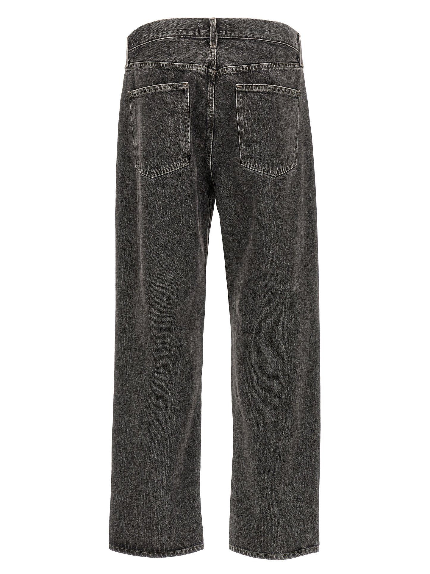 Jeans by Agolde for men in organic cotton denim gray features a polished silhouette with a polished straight-leg, reaching a polished long and finished with a polished mid rise.