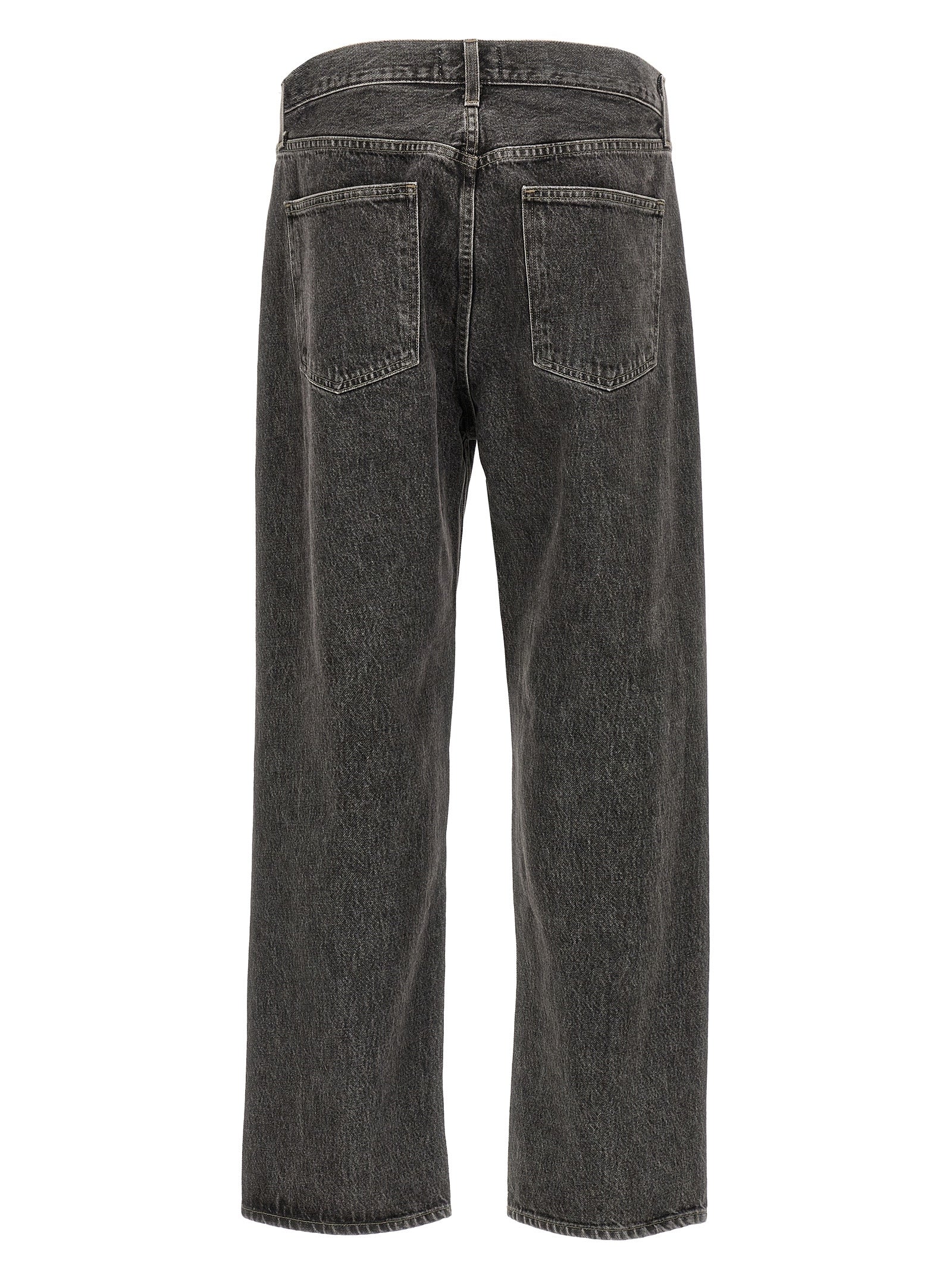 Jeans by Agolde for men in organic cotton denim gray features a polished silhouette with a polished straight-leg, reaching a polished long and finished with a polished mid rise.