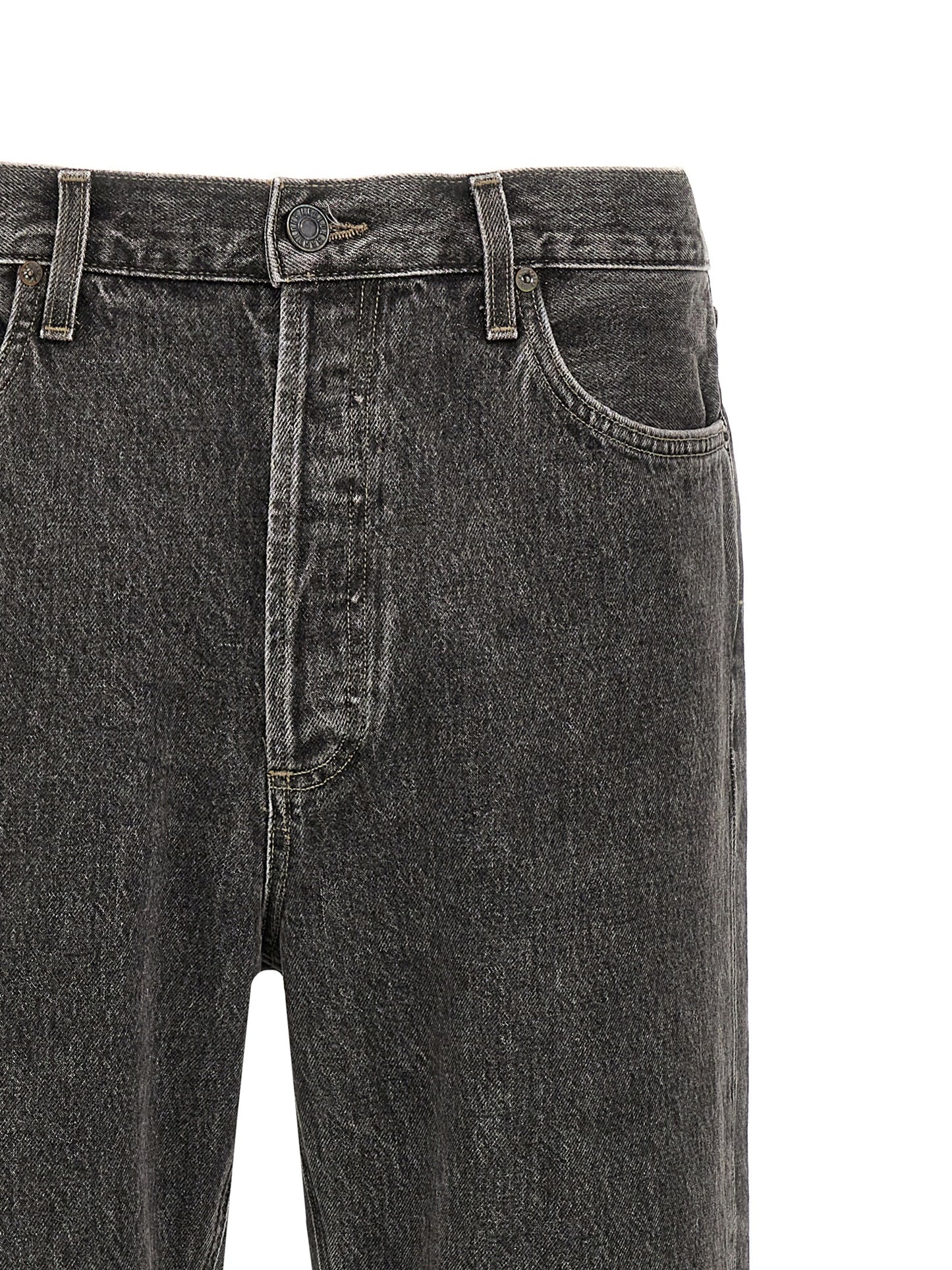 Jeans by Agolde for men in organic cotton denim gray features an sartorial straight-leg and long with a mid rise cut for a sartorial finish.