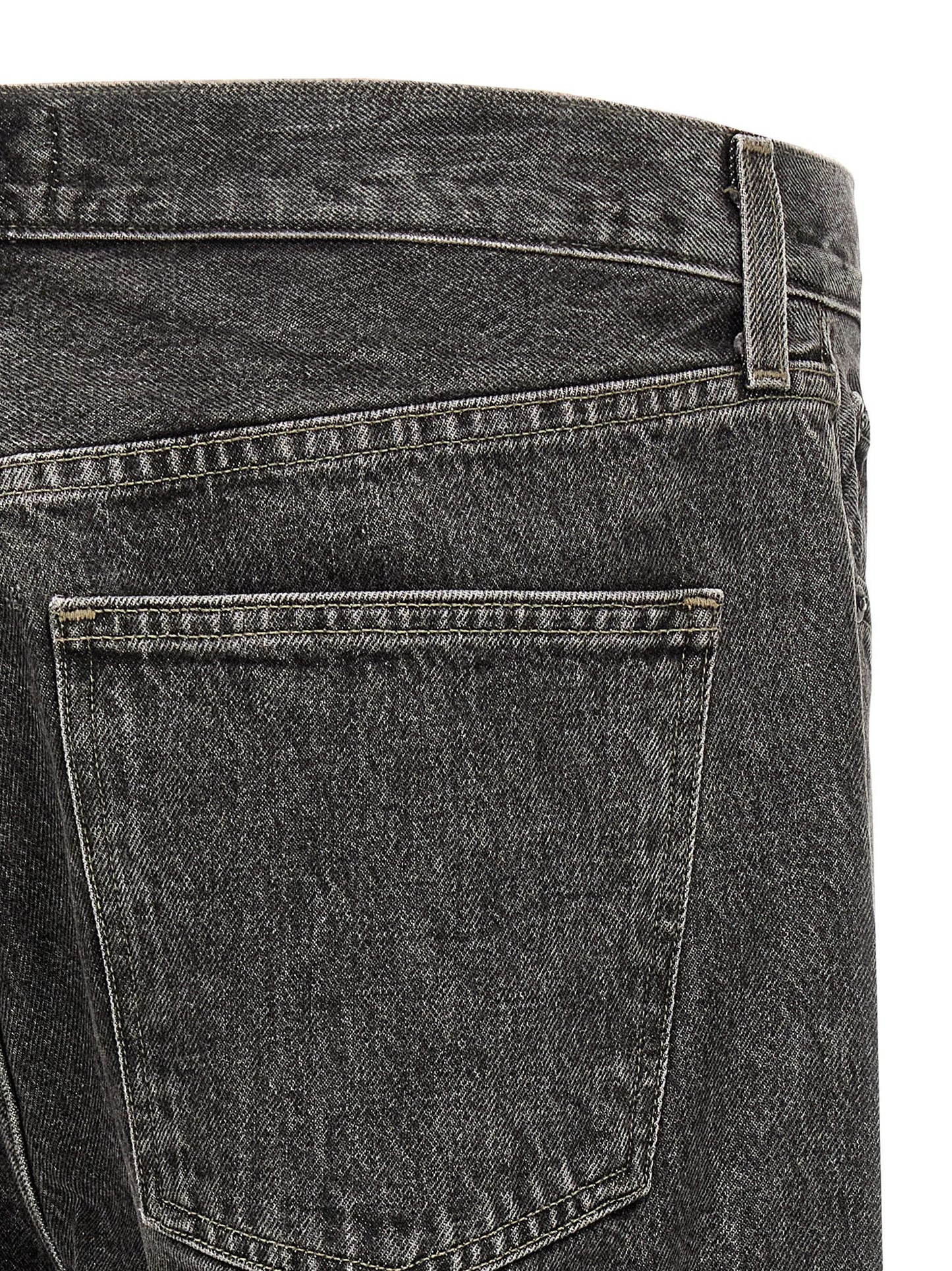 Jeans by Agolde for men in organic cotton denim gray presents a refined pantology silhouette, artfully defined by a refined pantology straight-leg, long, and a sophisticated mid rise.