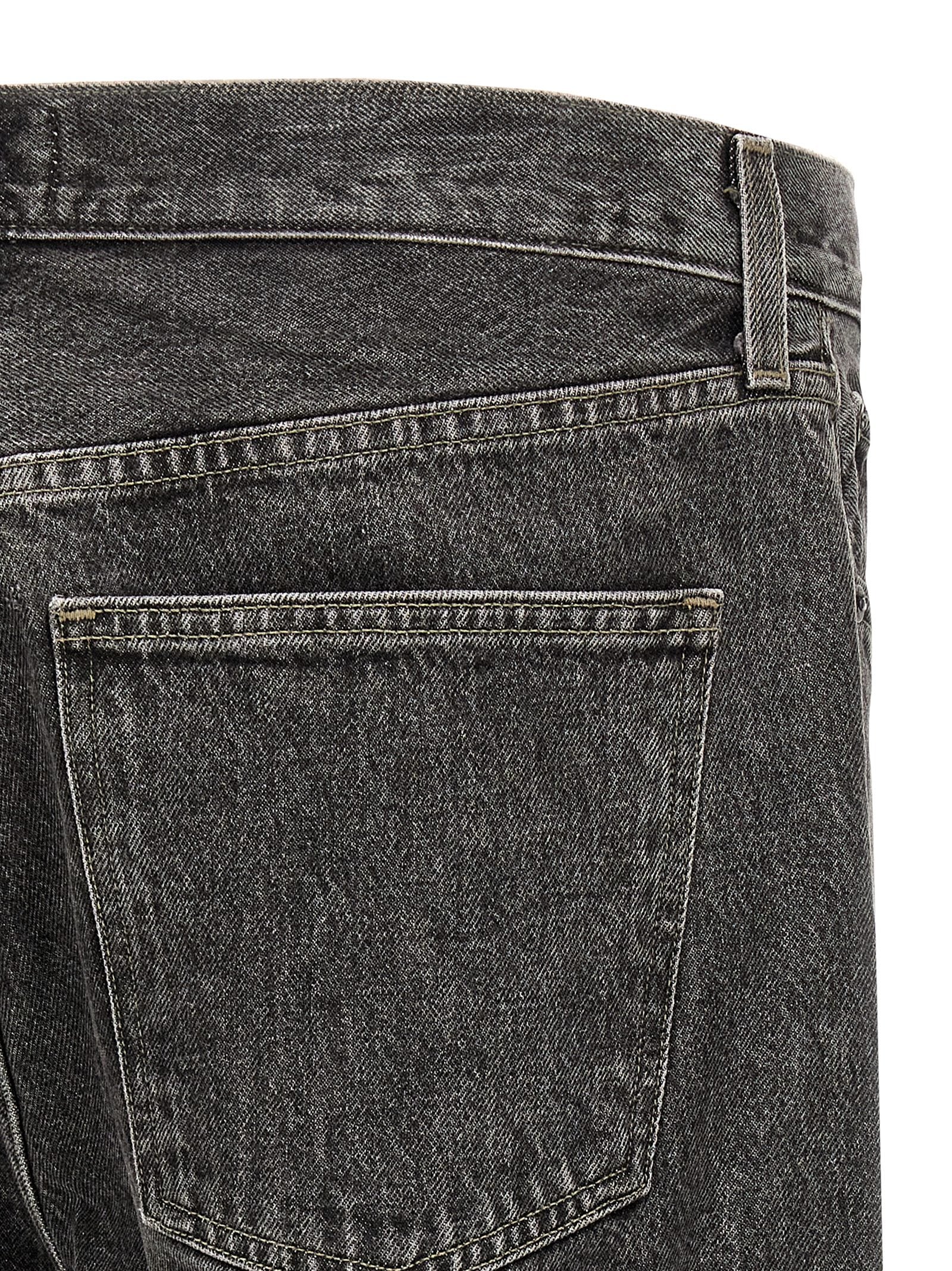 Jeans by Agolde for men in organic cotton denim gray presents a refined pantology silhouette, artfully defined by a refined pantology straight-leg, long, and a sophisticated mid rise.